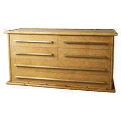 Vintage Italian Midcentury Bamboo Sideboard from the Sixties