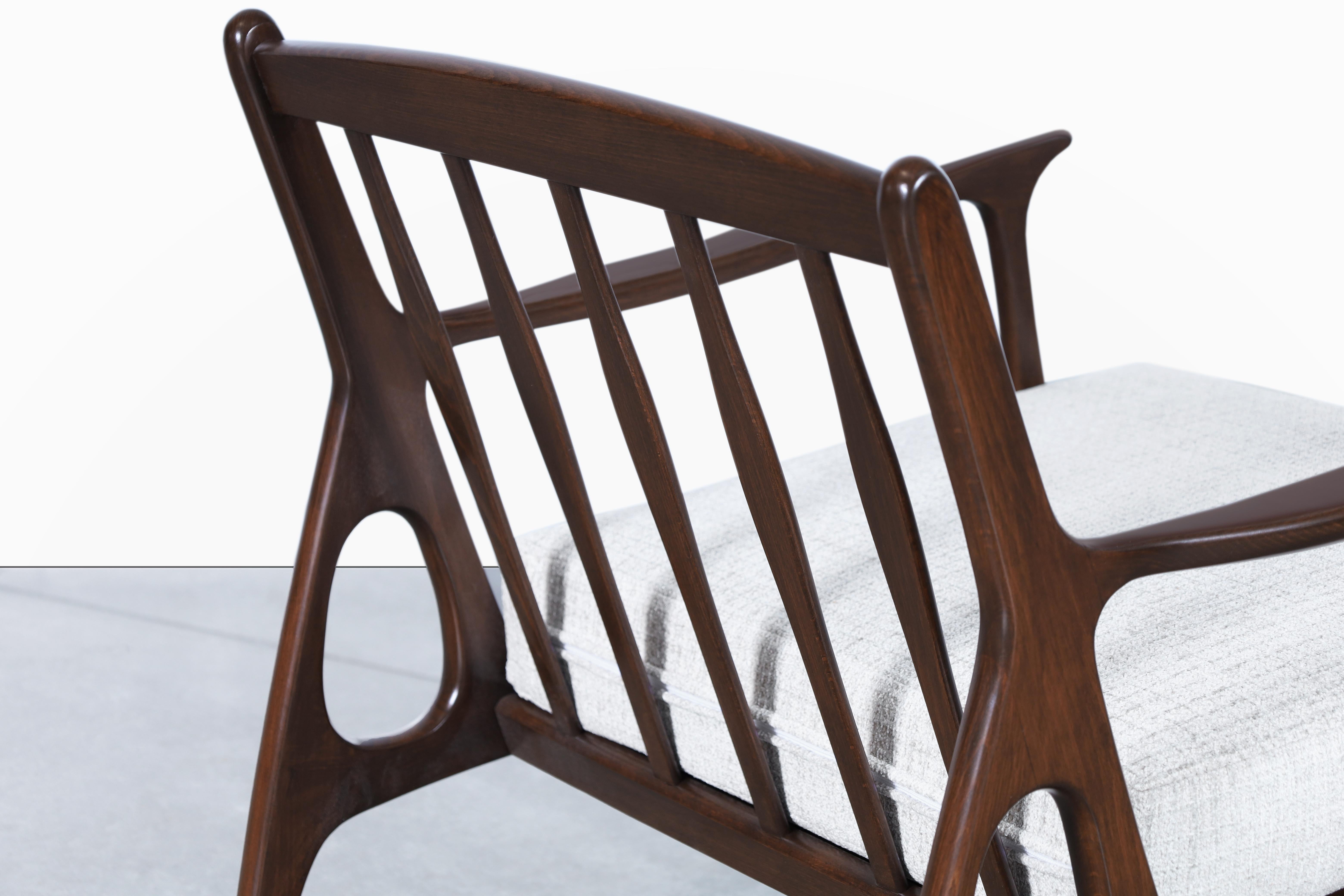 Italian Sculptural Walnut Lounge Chair 6