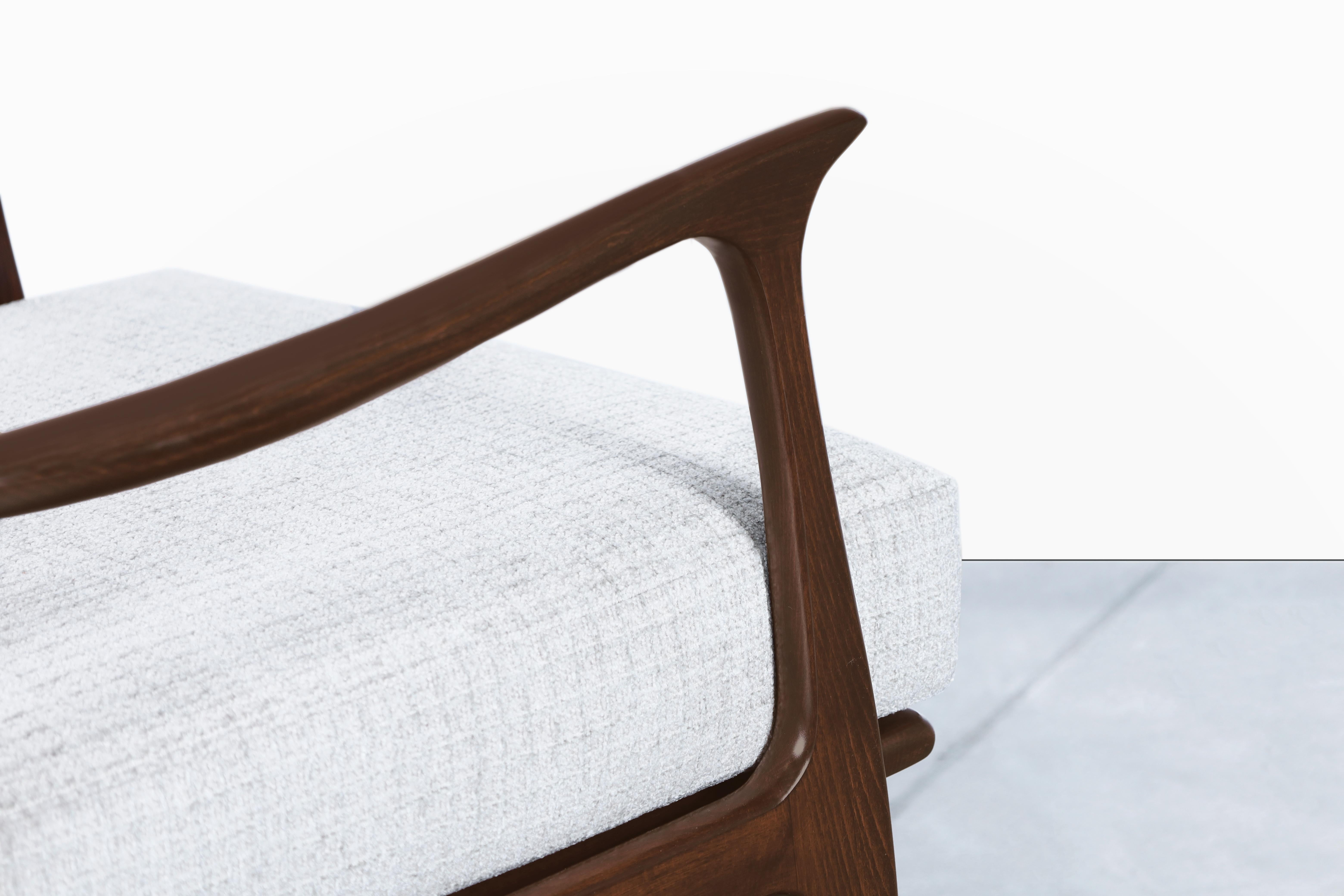 Italian Sculptural Walnut Lounge Chair 7