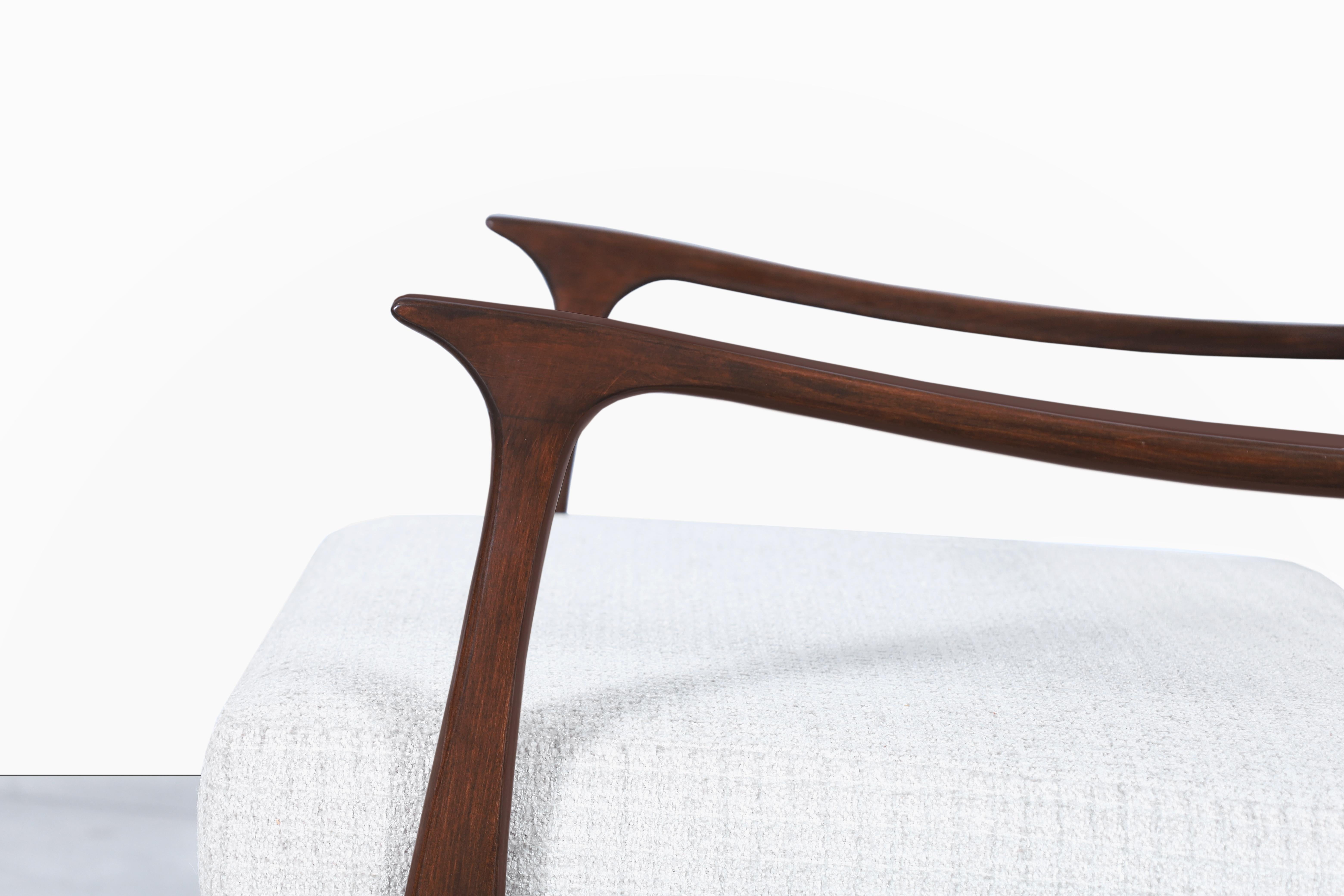 Italian Sculptural Walnut Lounge Chair 2