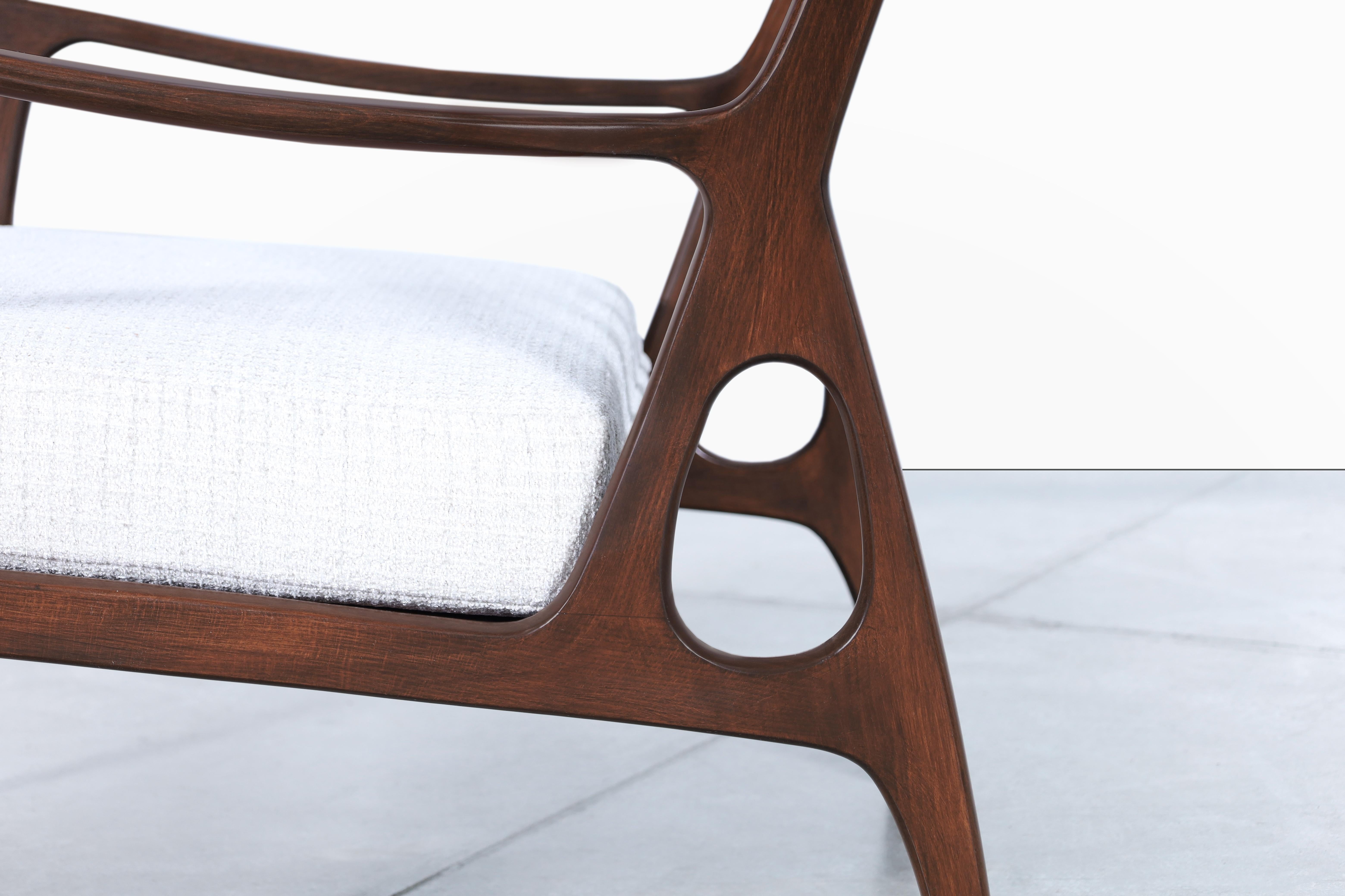 Italian Sculptural Walnut Lounge Chair 3