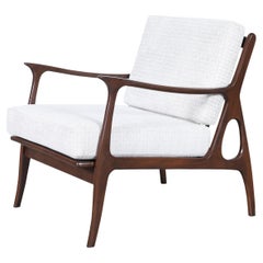 Italian Sculptural Walnut Lounge Chair