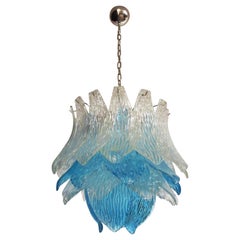 Talian Vintage Murano Glass Chandelier, 38 Glasses, Blue and Trasparent