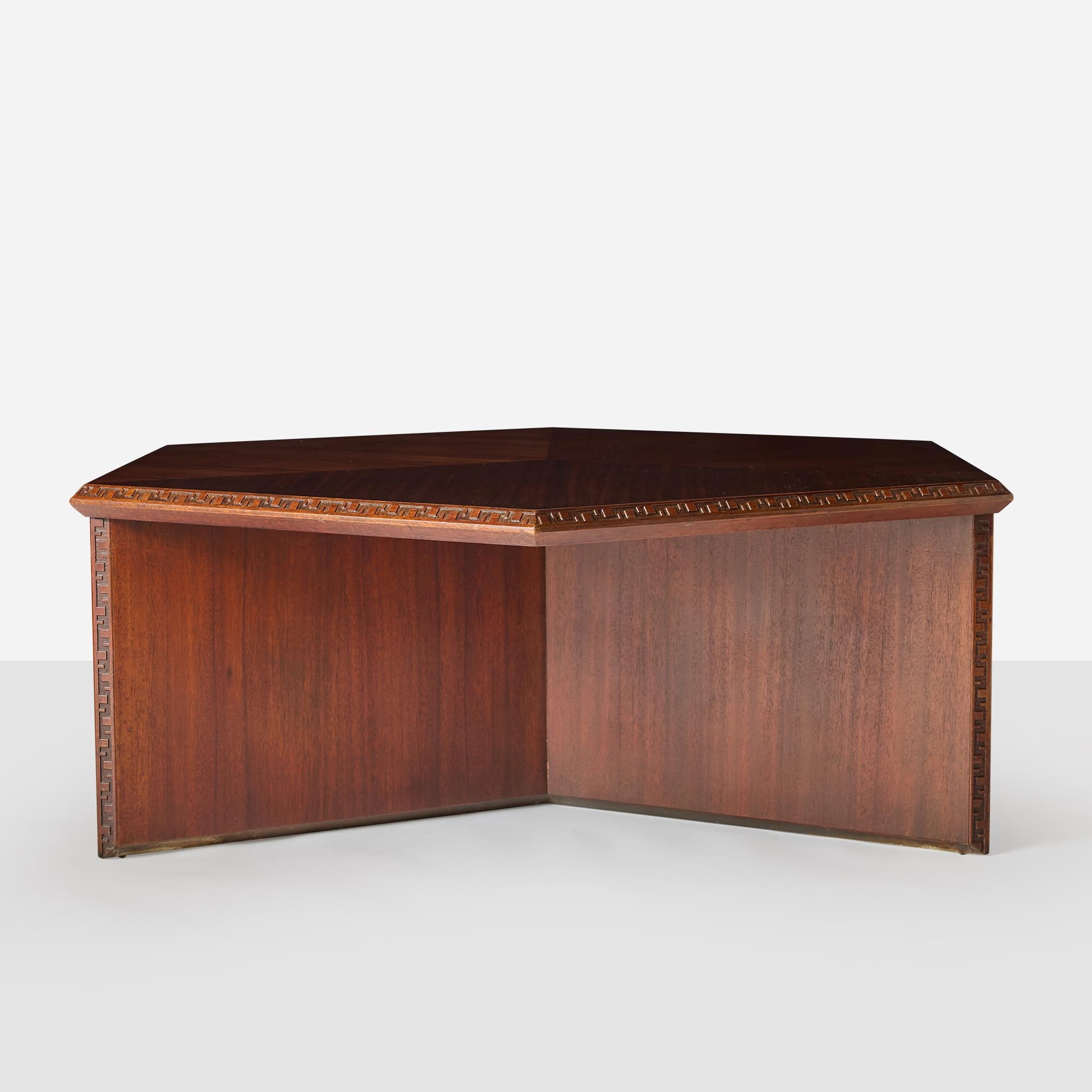 Mahogany Taliesin Cocktail Table by Frank Lloyd Wright for Heritage Henredon For Sale