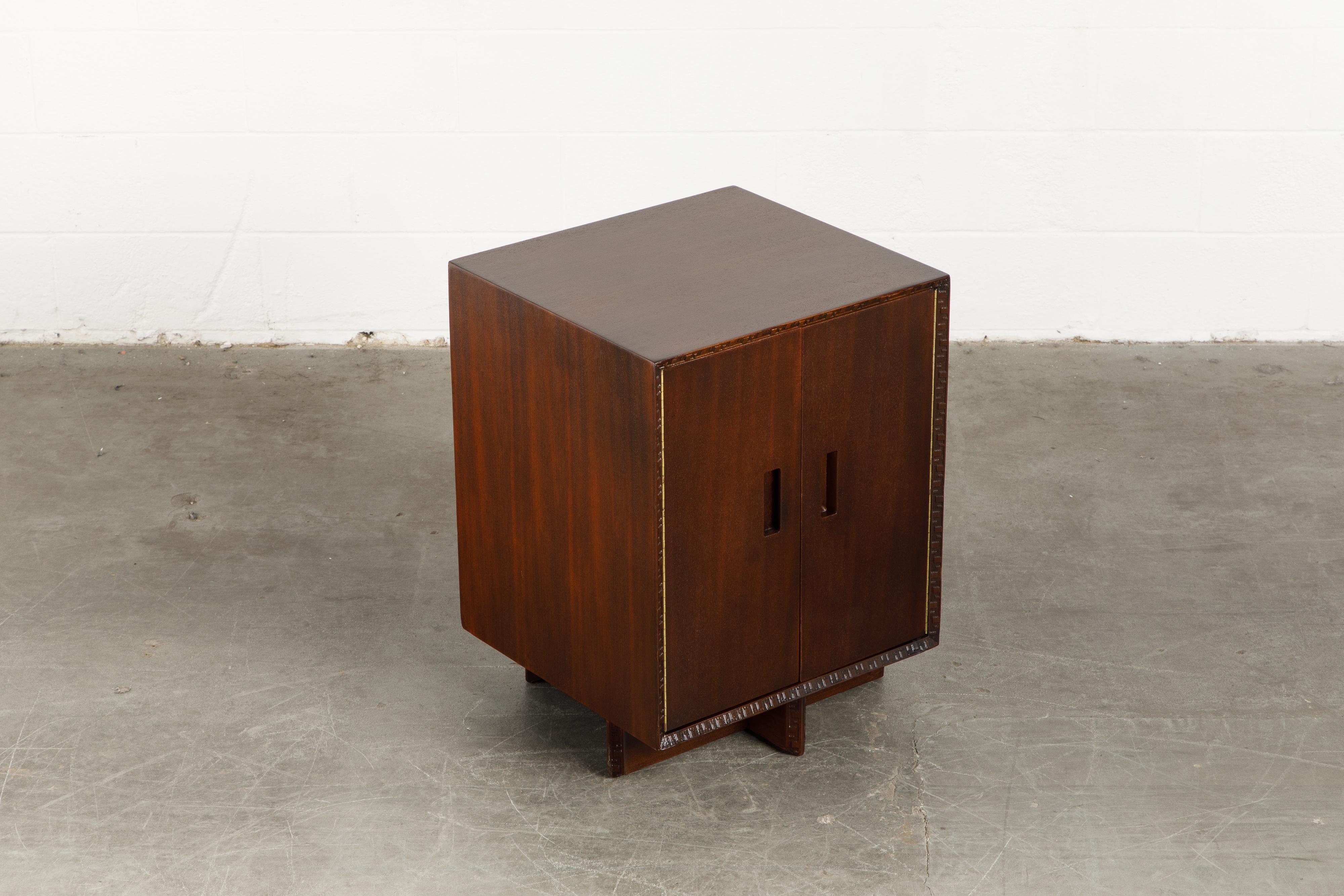 'Taliesin' Collection Mahogany Cabinet by Frank Lloyd Wright, 1955, Signed 4