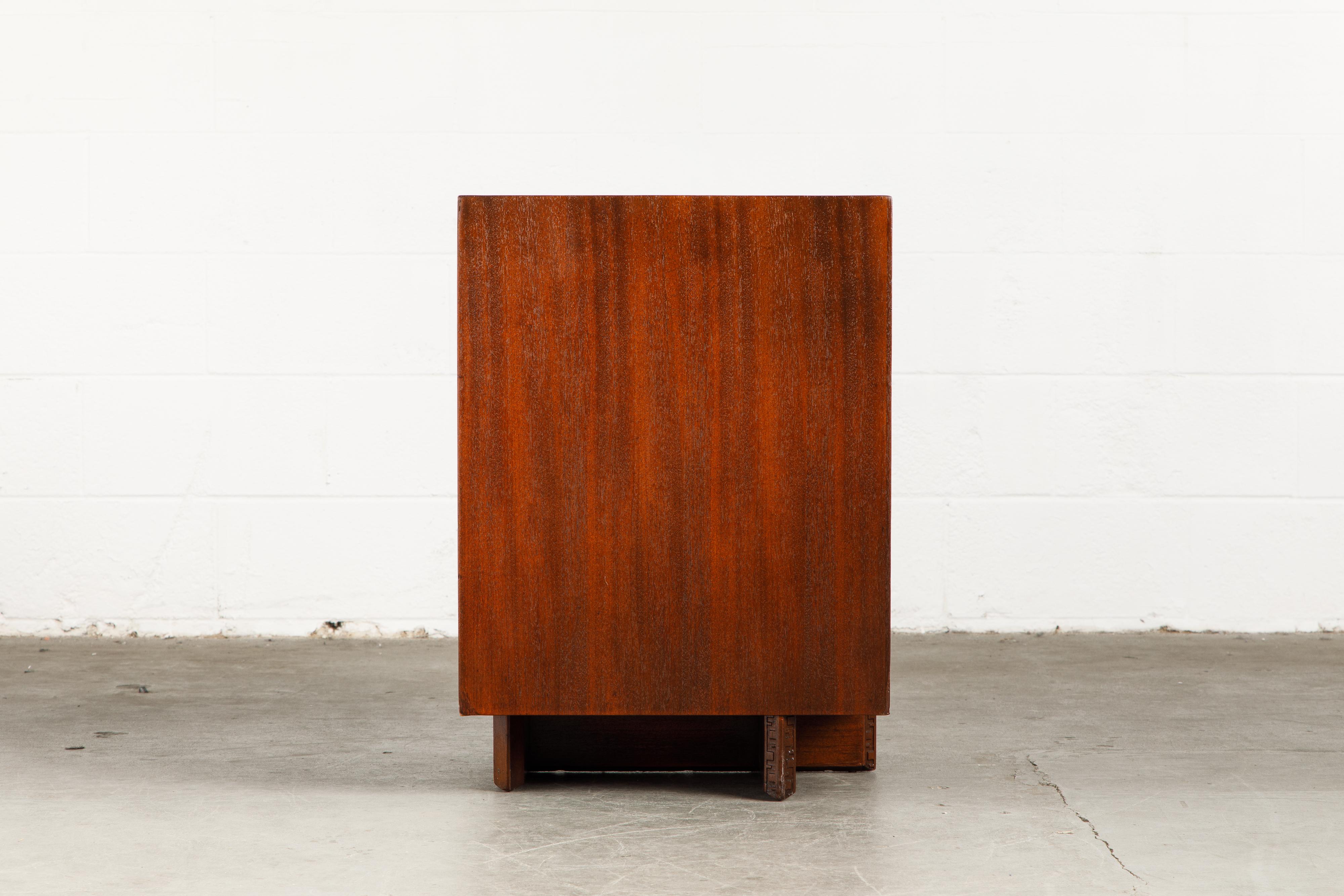 'Taliesin' Collection Mahogany Cabinet by Frank Lloyd Wright, 1955, Signed 5
