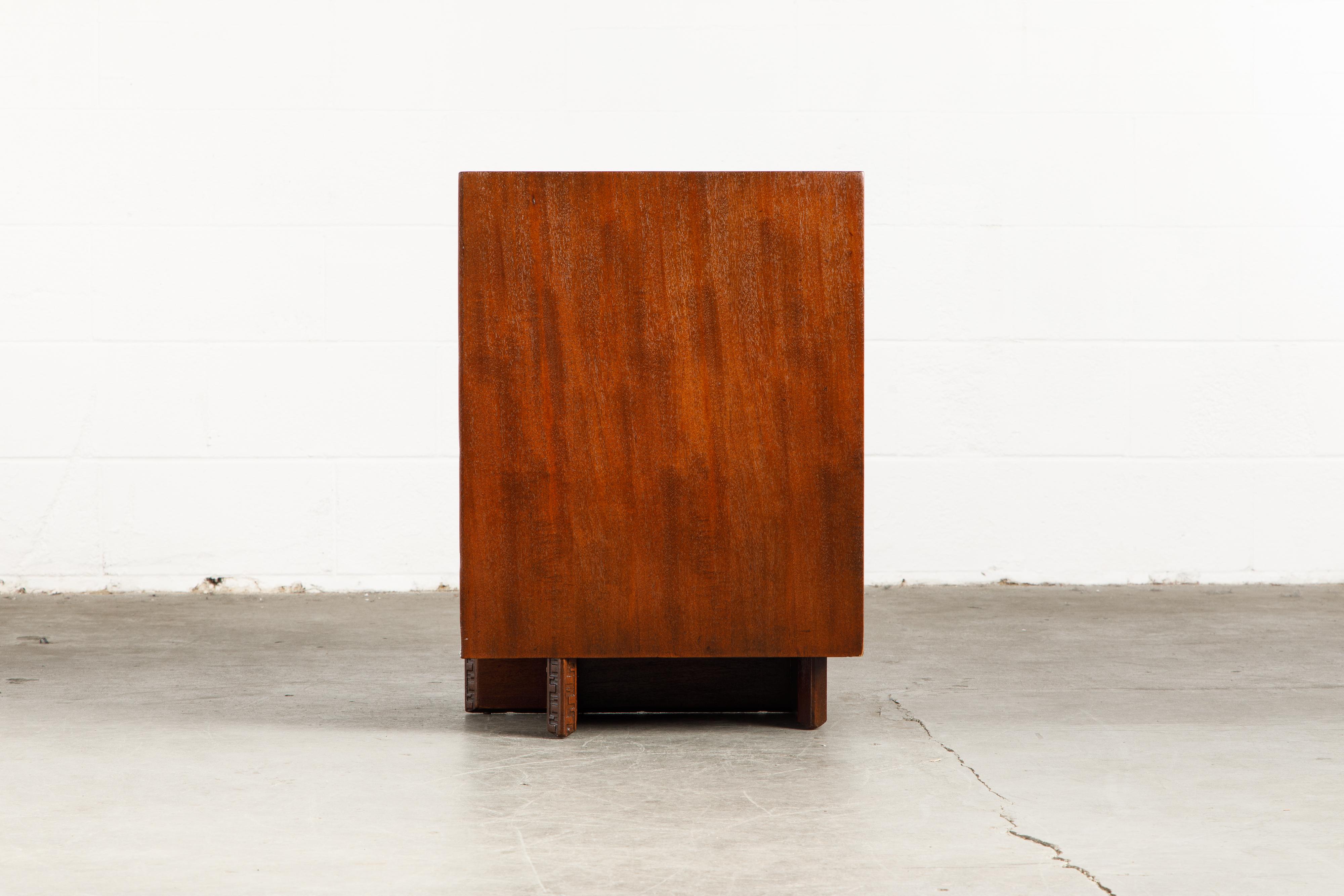 'Taliesin' Collection Mahogany Cabinet by Frank Lloyd Wright, 1955, Signed 8