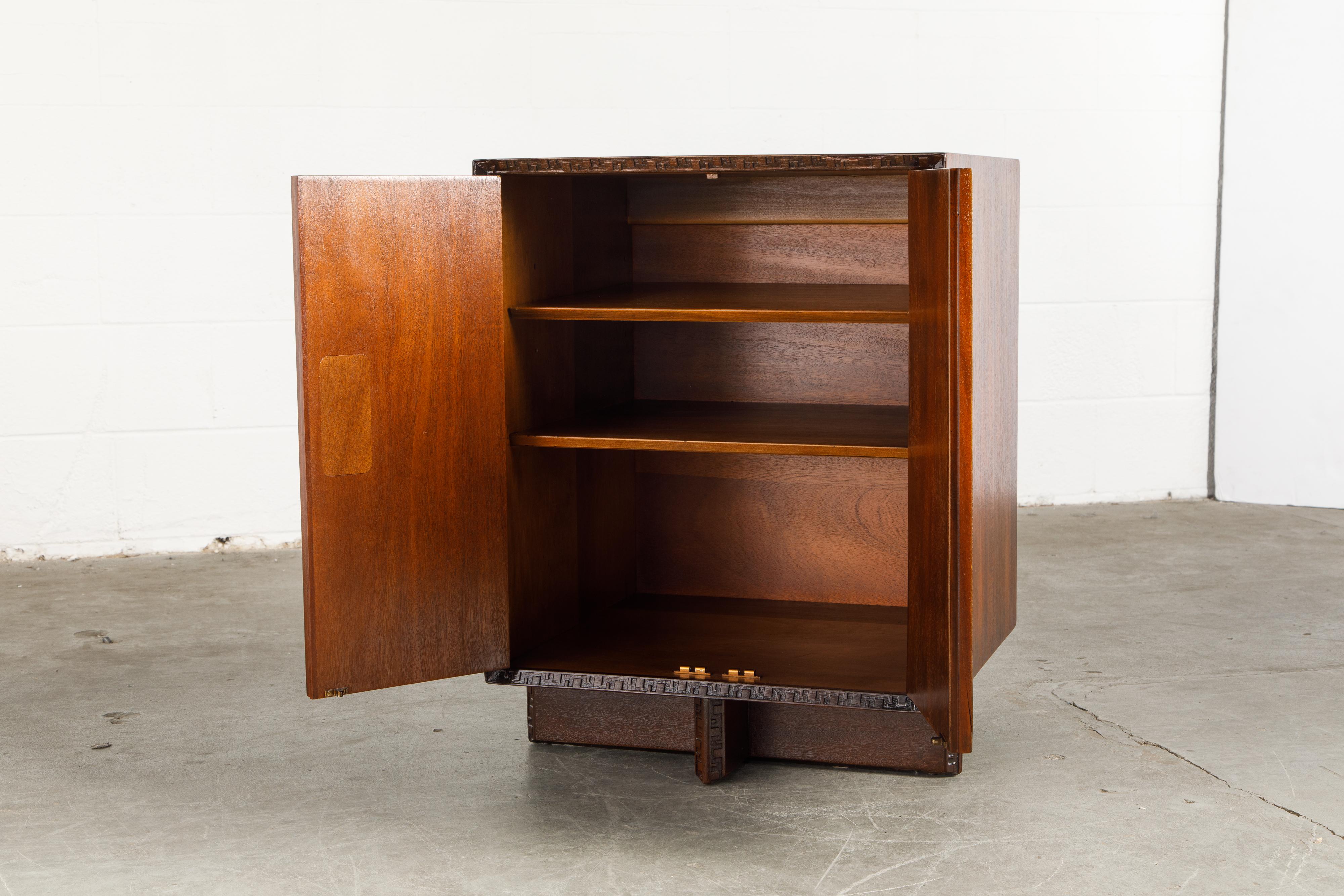 'Taliesin' Collection Mahogany Cabinet by Frank Lloyd Wright, 1955, Signed 9