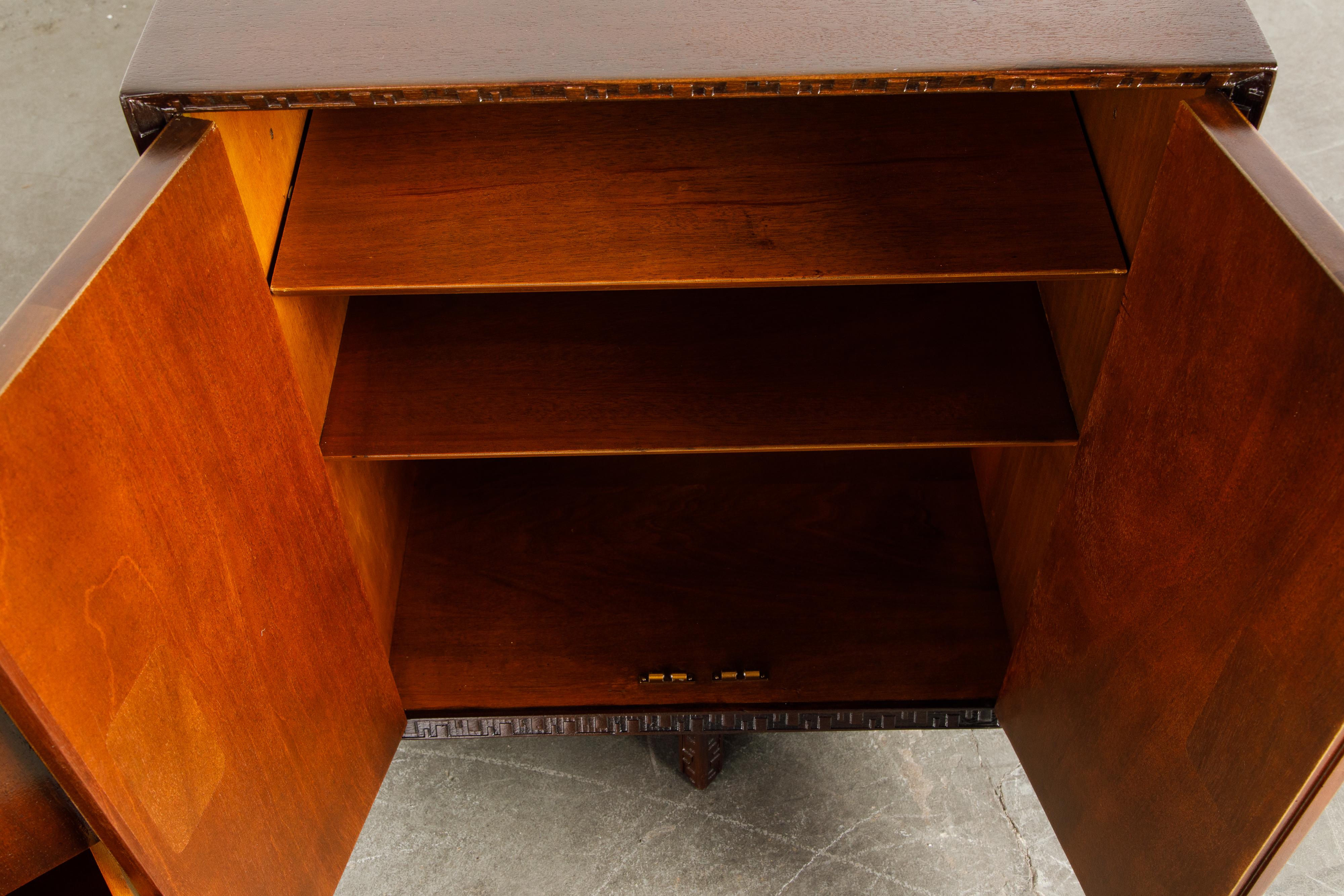 'Taliesin' Collection Mahogany Cabinet by Frank Lloyd Wright, 1955, Signed 11