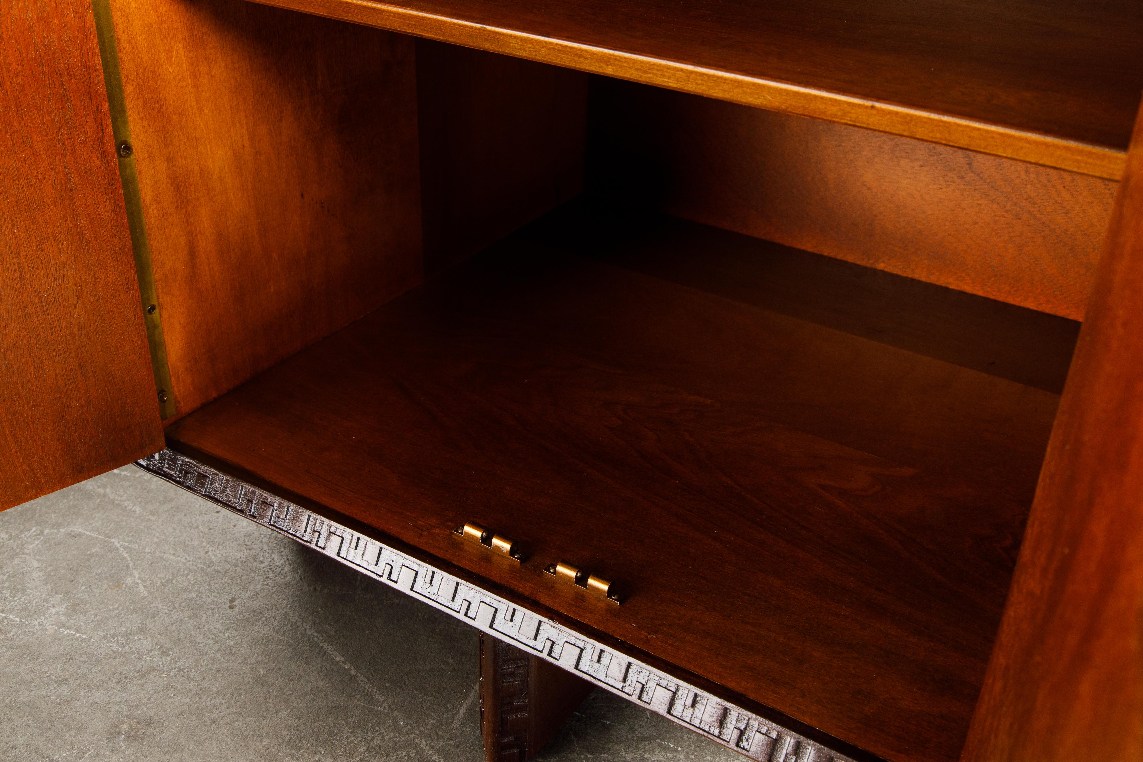 'Taliesin' Collection Mahogany Cabinet by Frank Lloyd Wright, 1955, Signed 12