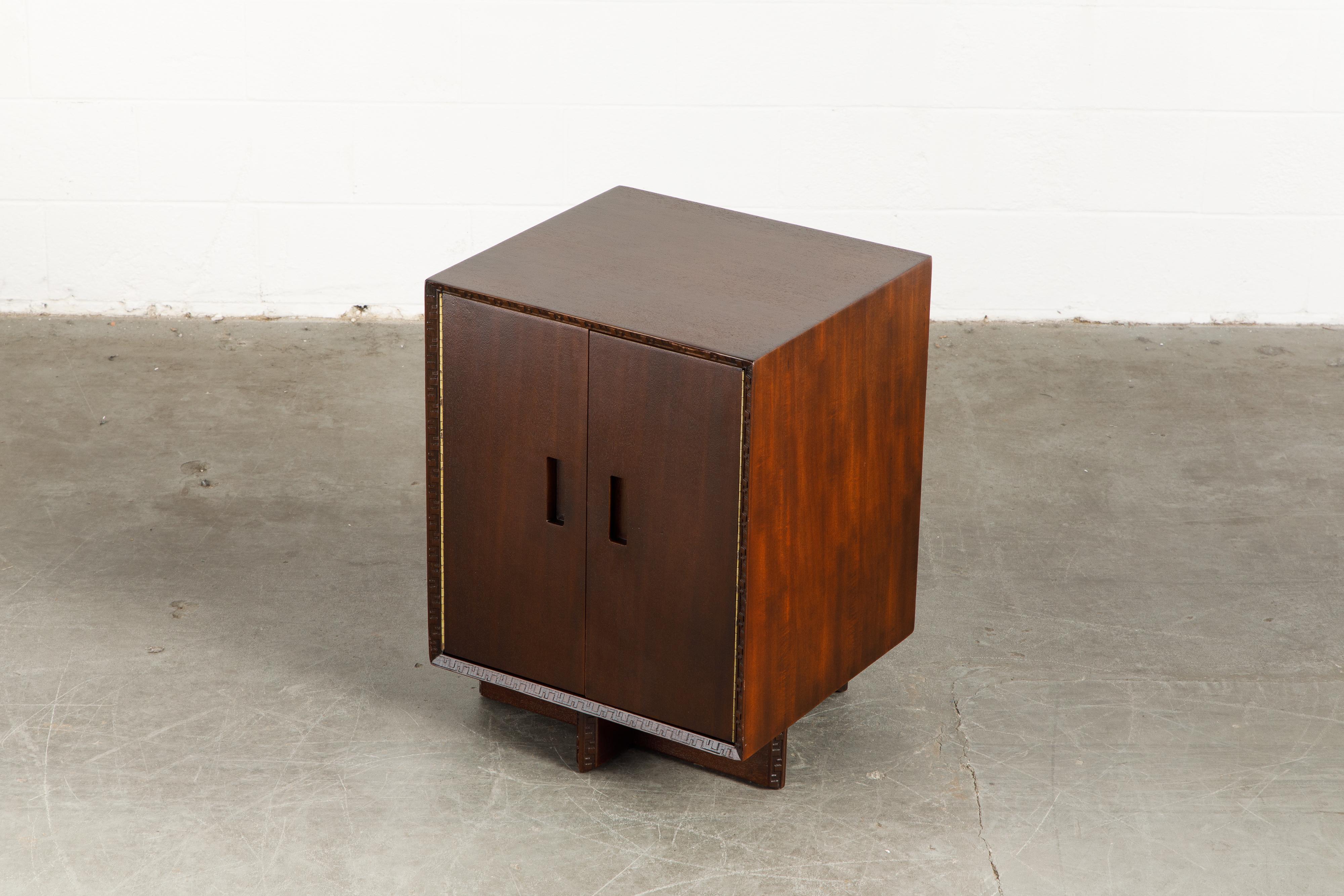 American 'Taliesin' Collection Mahogany Cabinet by Frank Lloyd Wright, 1955, Signed