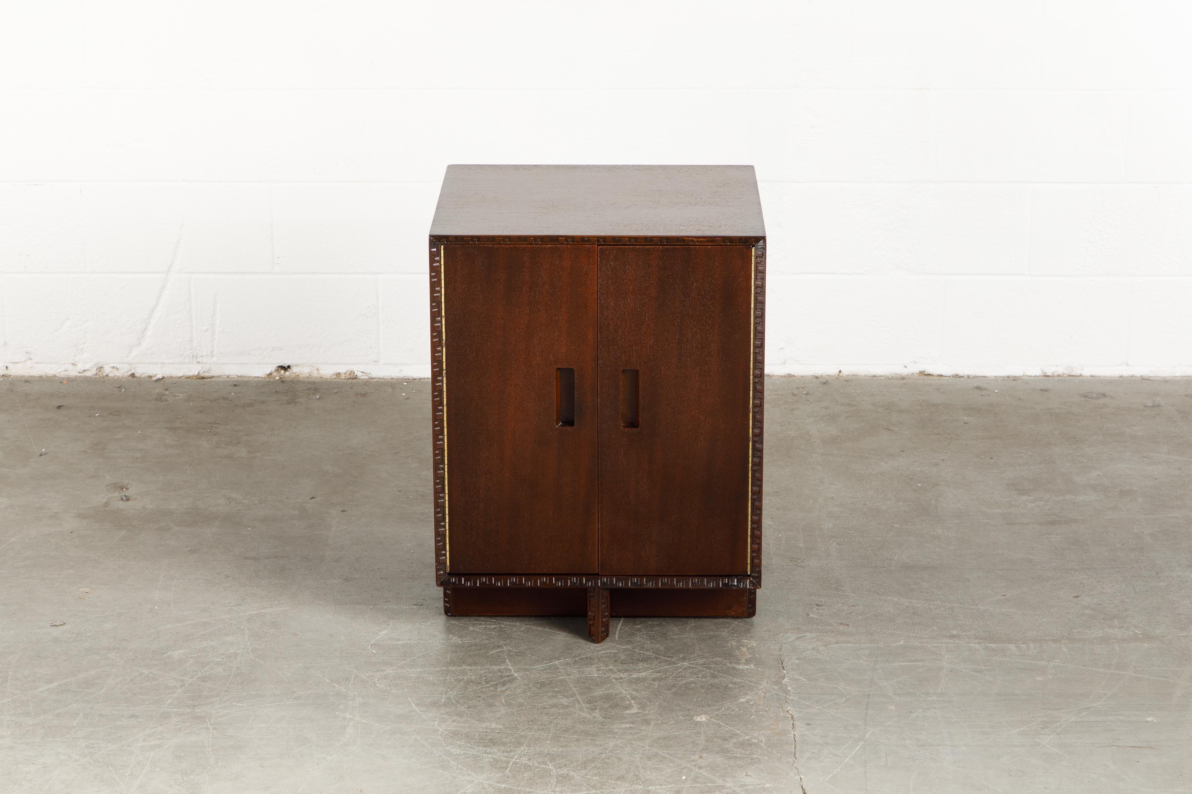 Mid-20th Century 'Taliesin' Collection Mahogany Cabinet by Frank Lloyd Wright, 1955, Signed