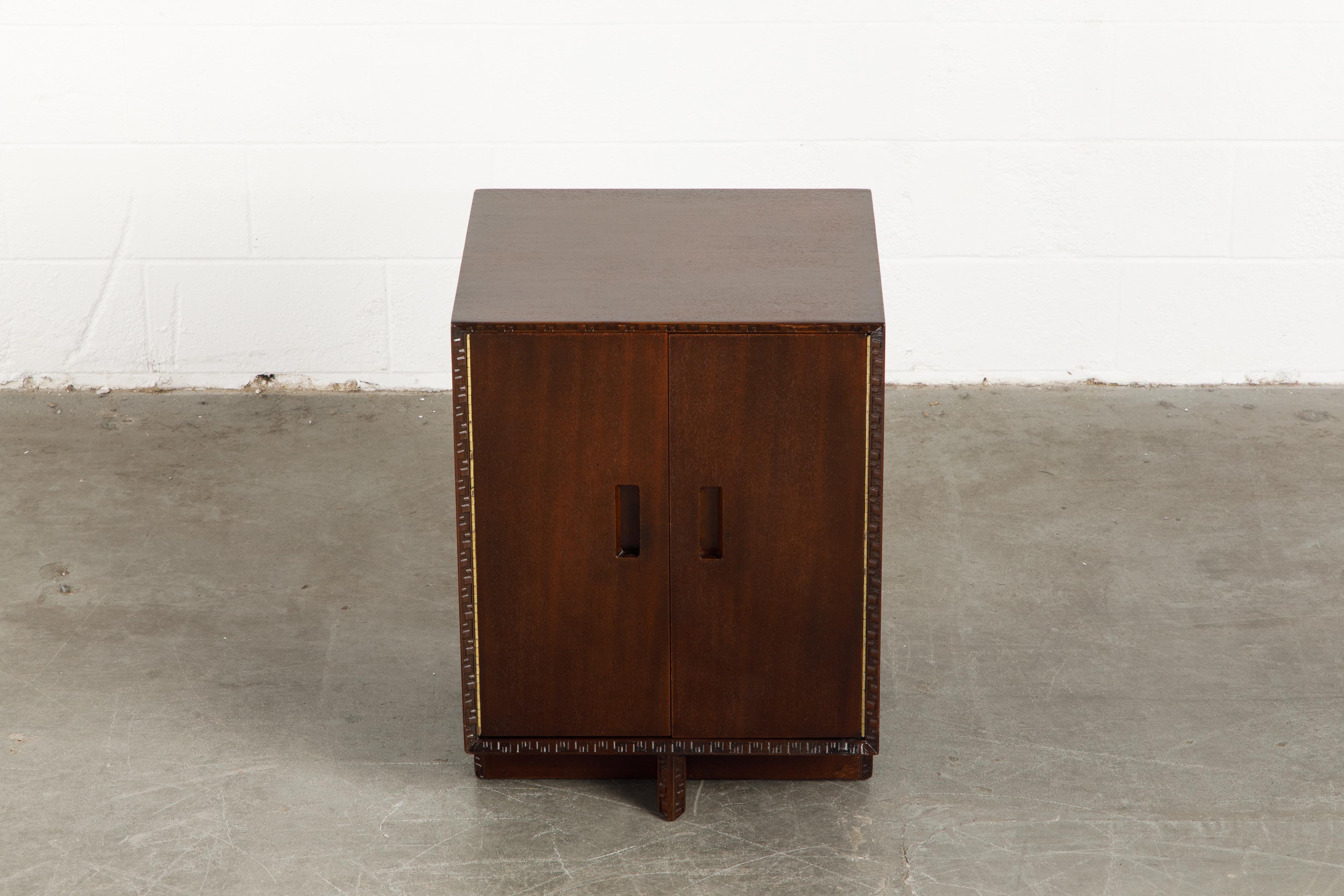 'Taliesin' Collection Mahogany Cabinet by Frank Lloyd Wright, 1955, Signed 1