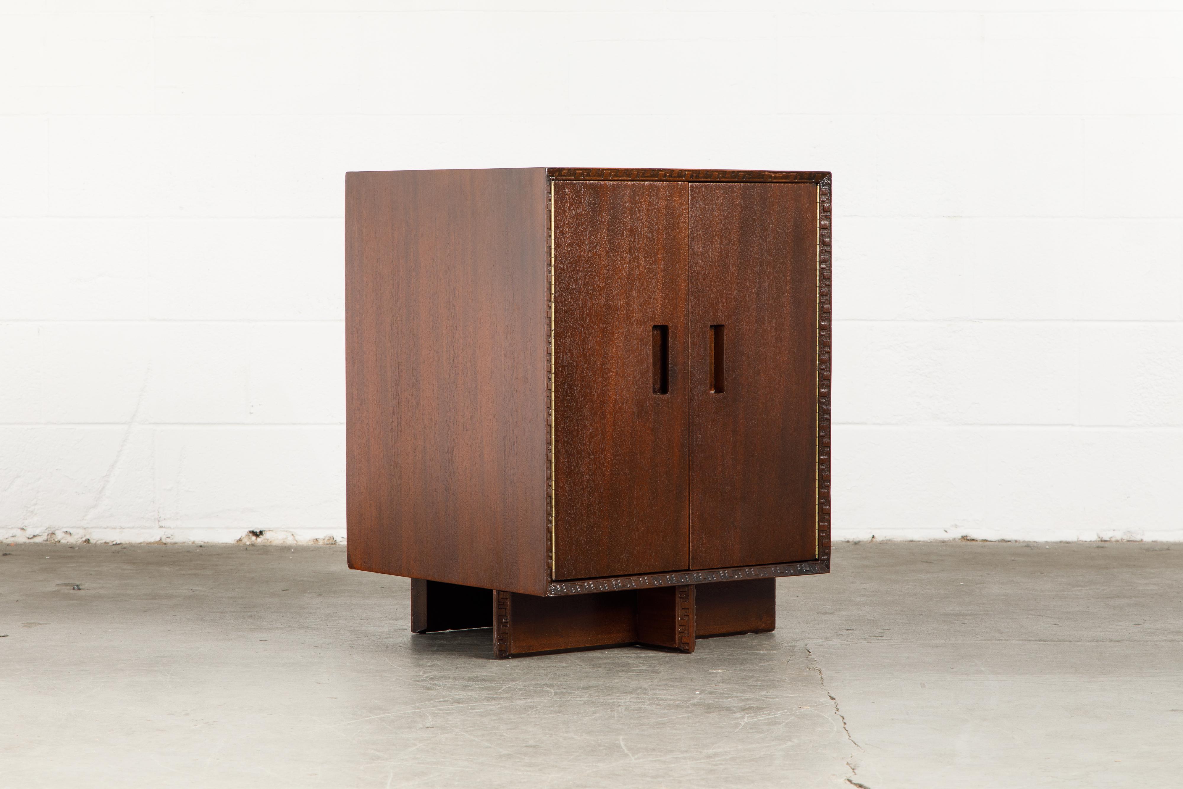 'Taliesin' Collection Mahogany Cabinet by Frank Lloyd Wright, 1955, Signed 2