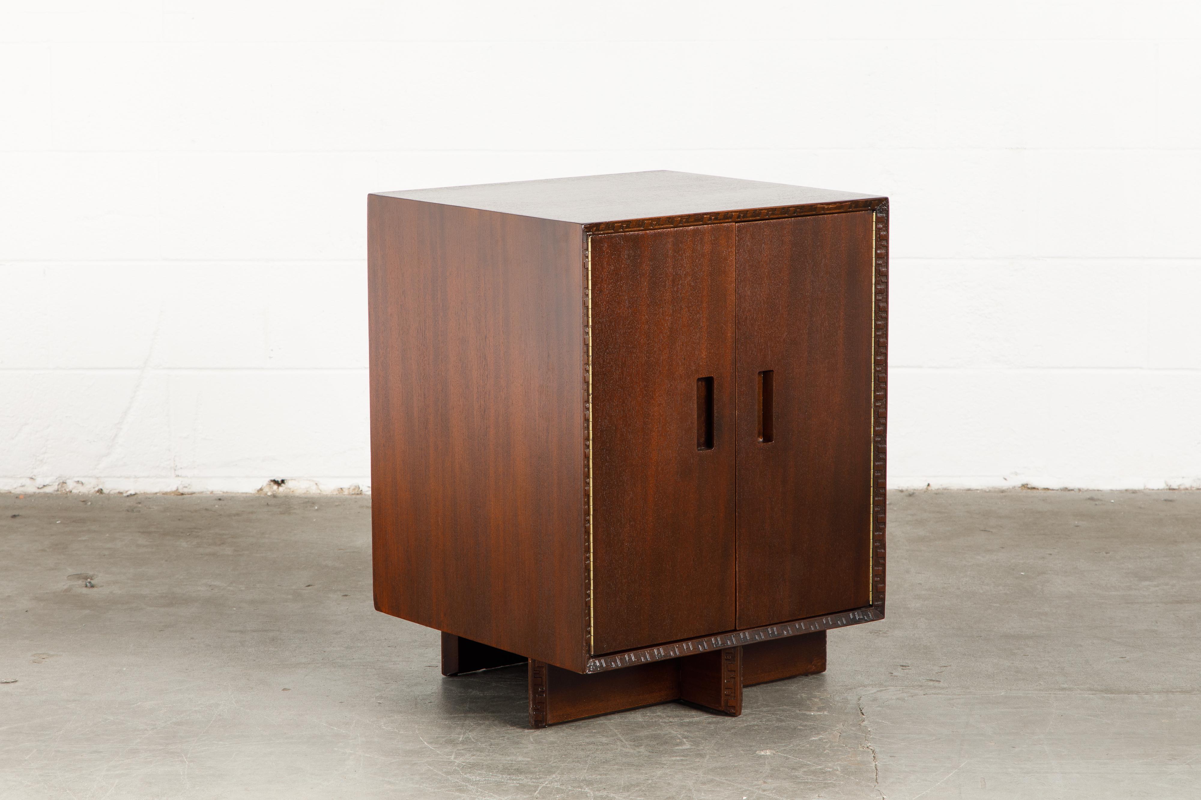 'Taliesin' Collection Mahogany Cabinet by Frank Lloyd Wright, 1955, Signed 3