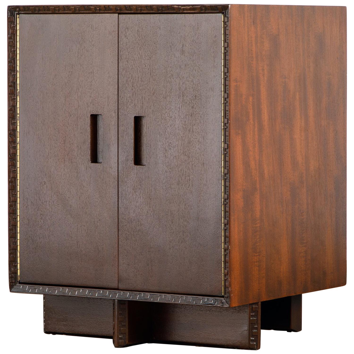 'Taliesin' Collection Mahogany Cabinet by Frank Lloyd Wright, 1955, Signed