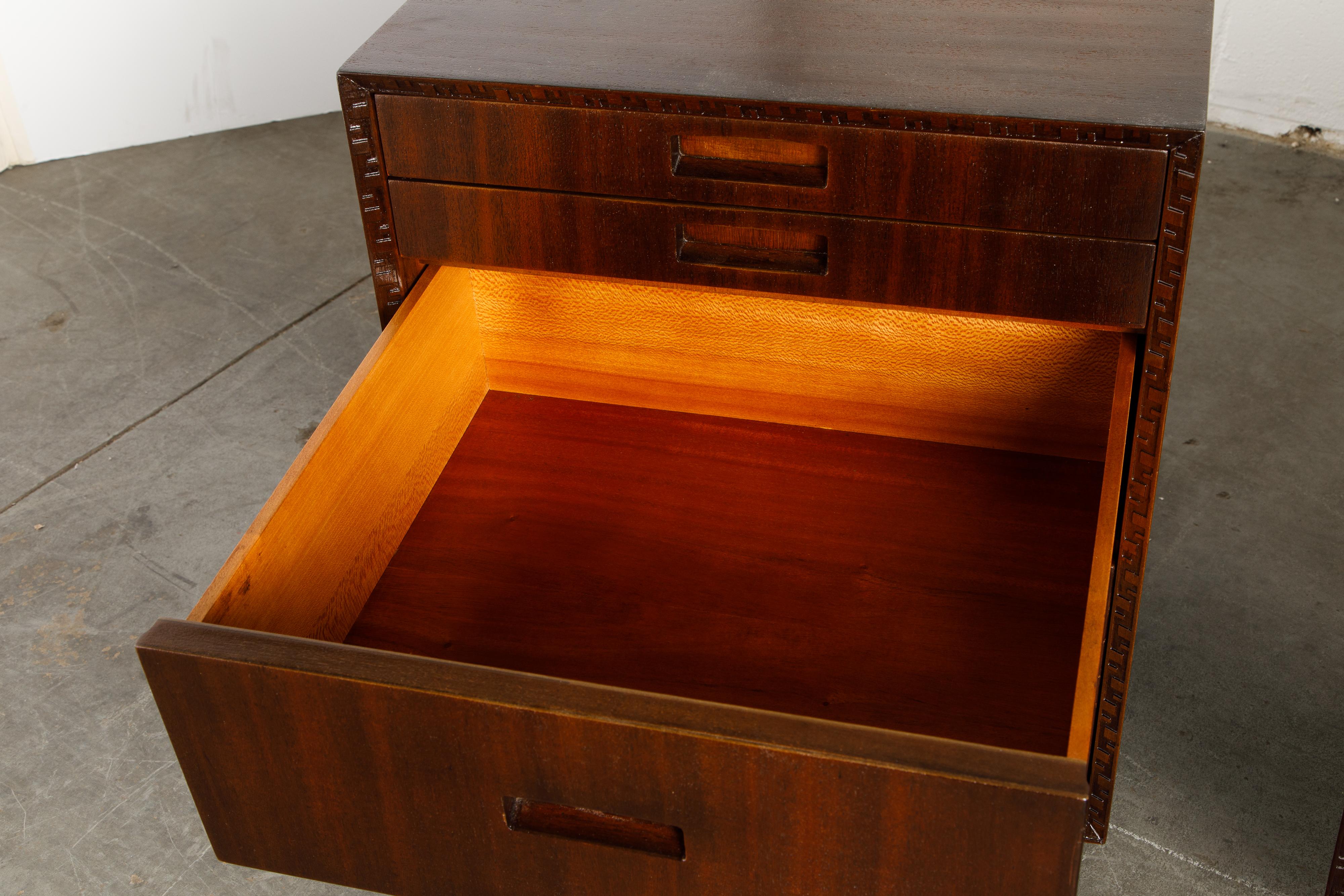 'Taliesin' Collection Mahogany Cabinets by Frank Lloyd Wright, 1955, Signed 7