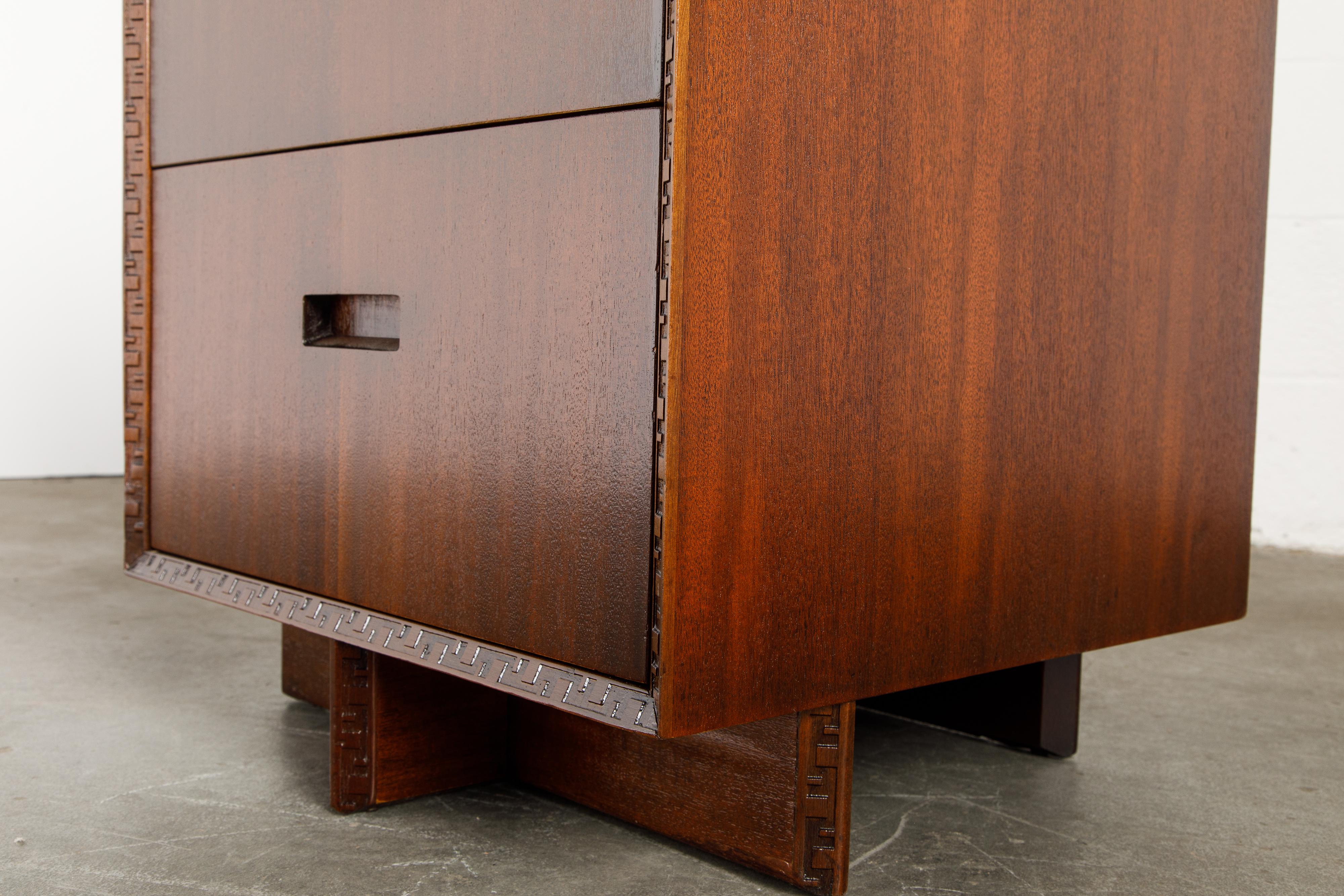 'Taliesin' Collection Mahogany Cabinets by Frank Lloyd Wright, 1955, Signed 8