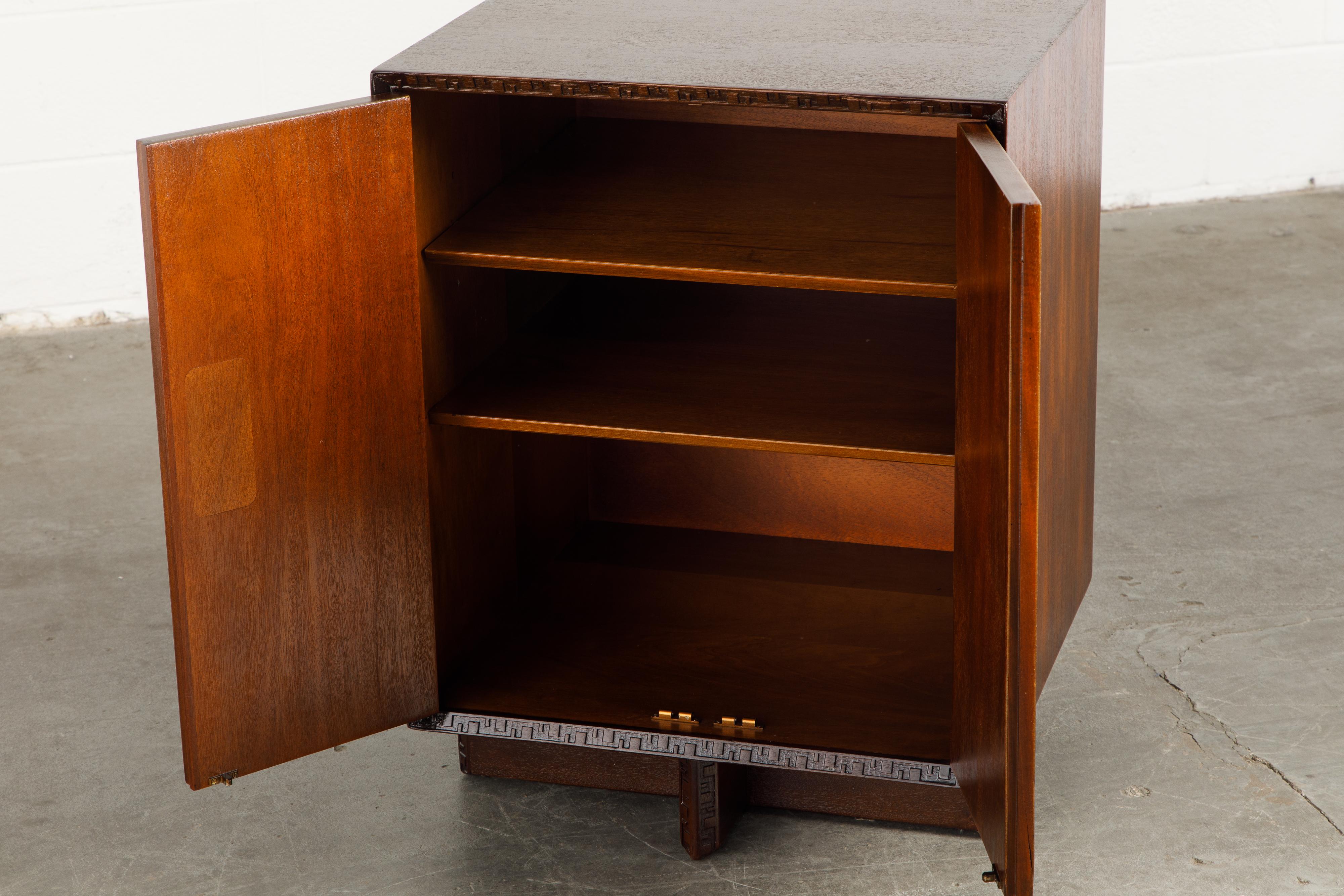 'Taliesin' Collection Mahogany Cabinets by Frank Lloyd Wright, 1955, Signed 9