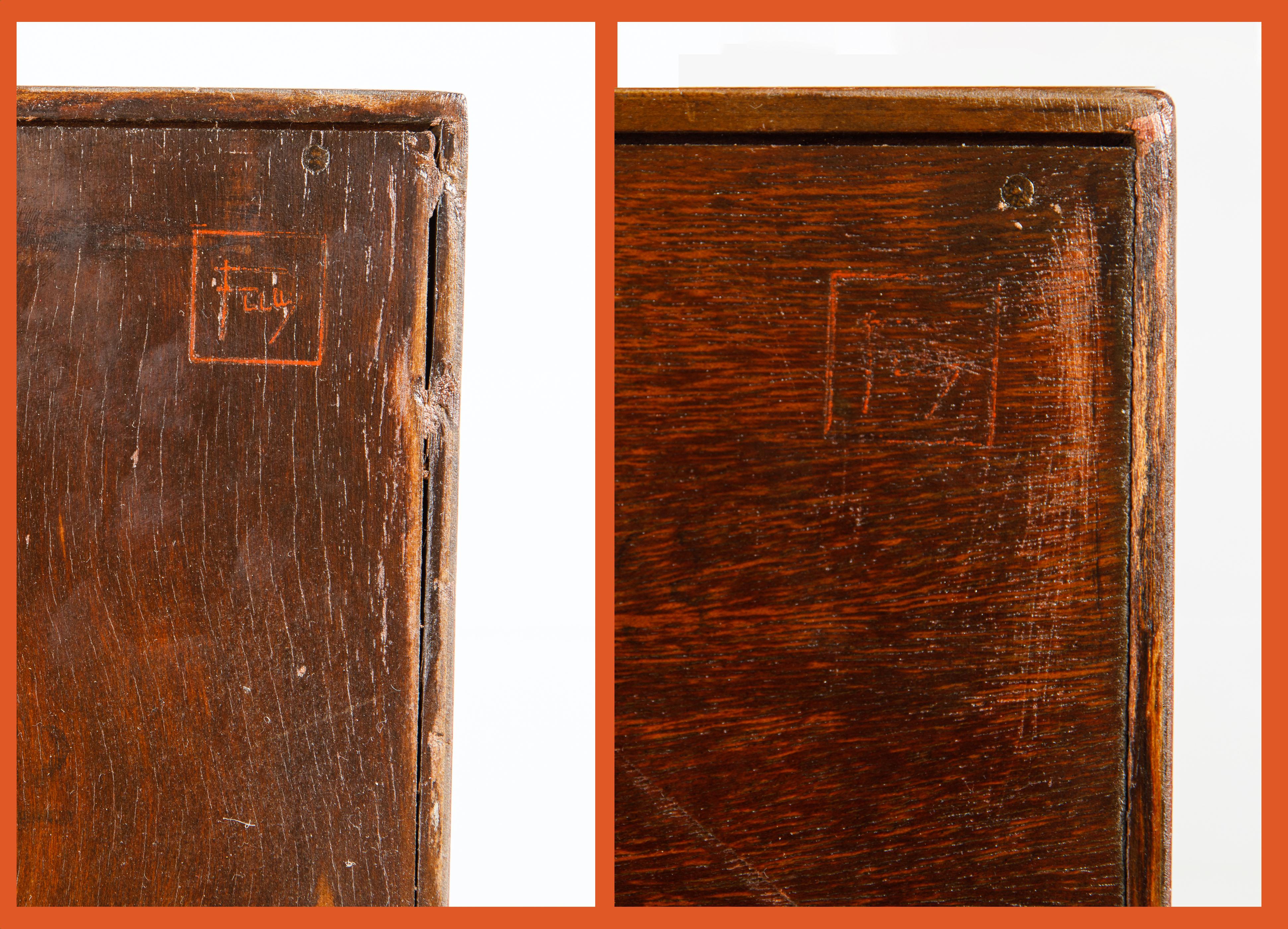 'Taliesin' Collection Mahogany Cabinets by Frank Lloyd Wright, 1955, Signed 11