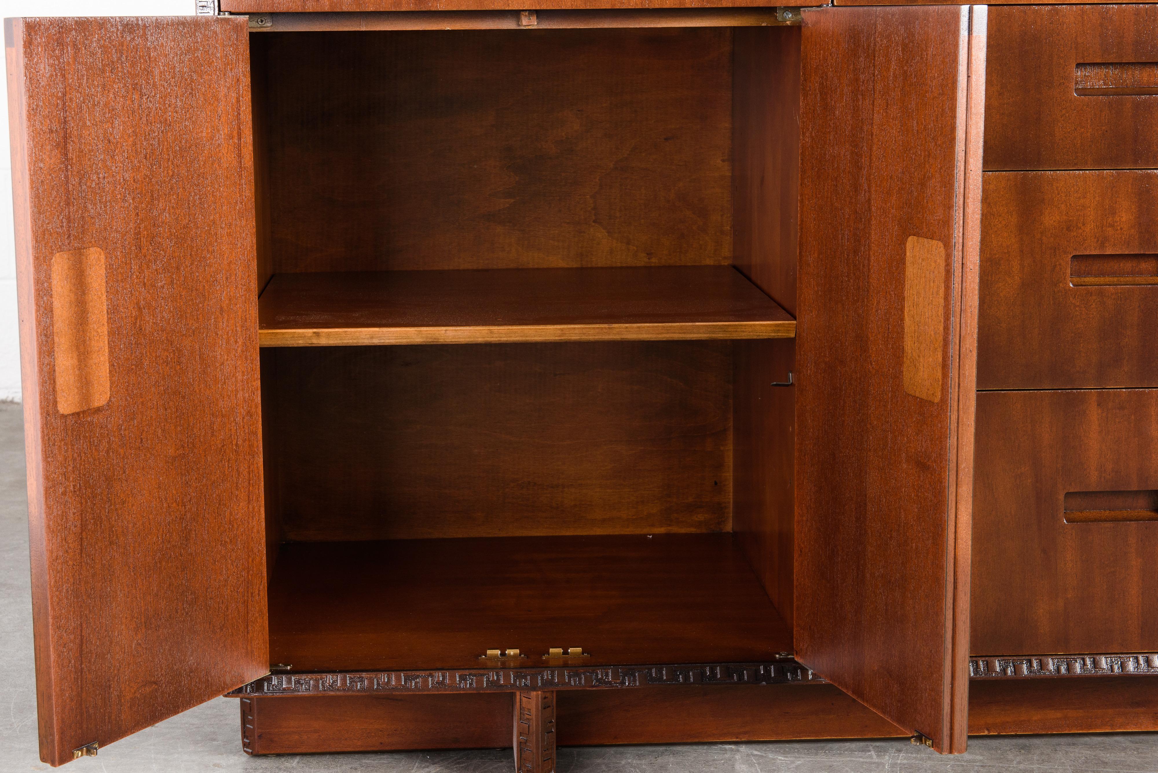 'Taliesin' Collection Mahogany Sideboard by Frank Lloyd Wright, 1955, Signed 9