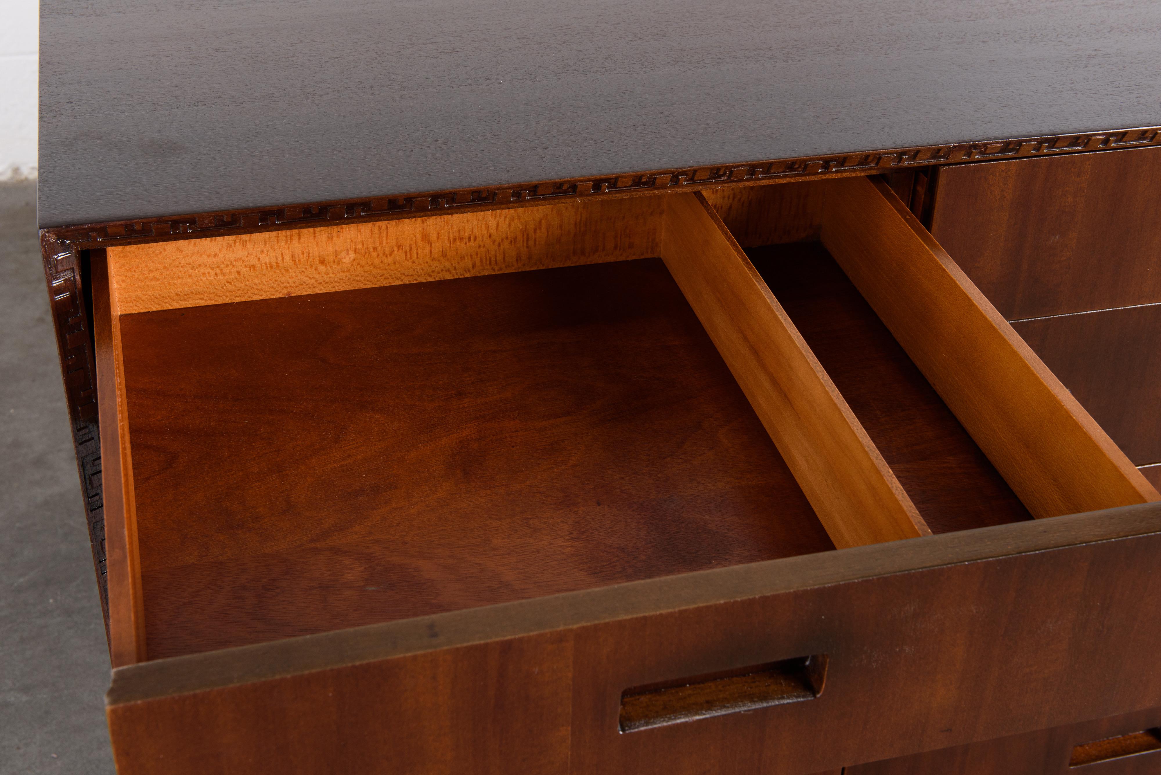 'Taliesin' Collection Mahogany Sideboard by Frank Lloyd Wright, 1955, Signed 10