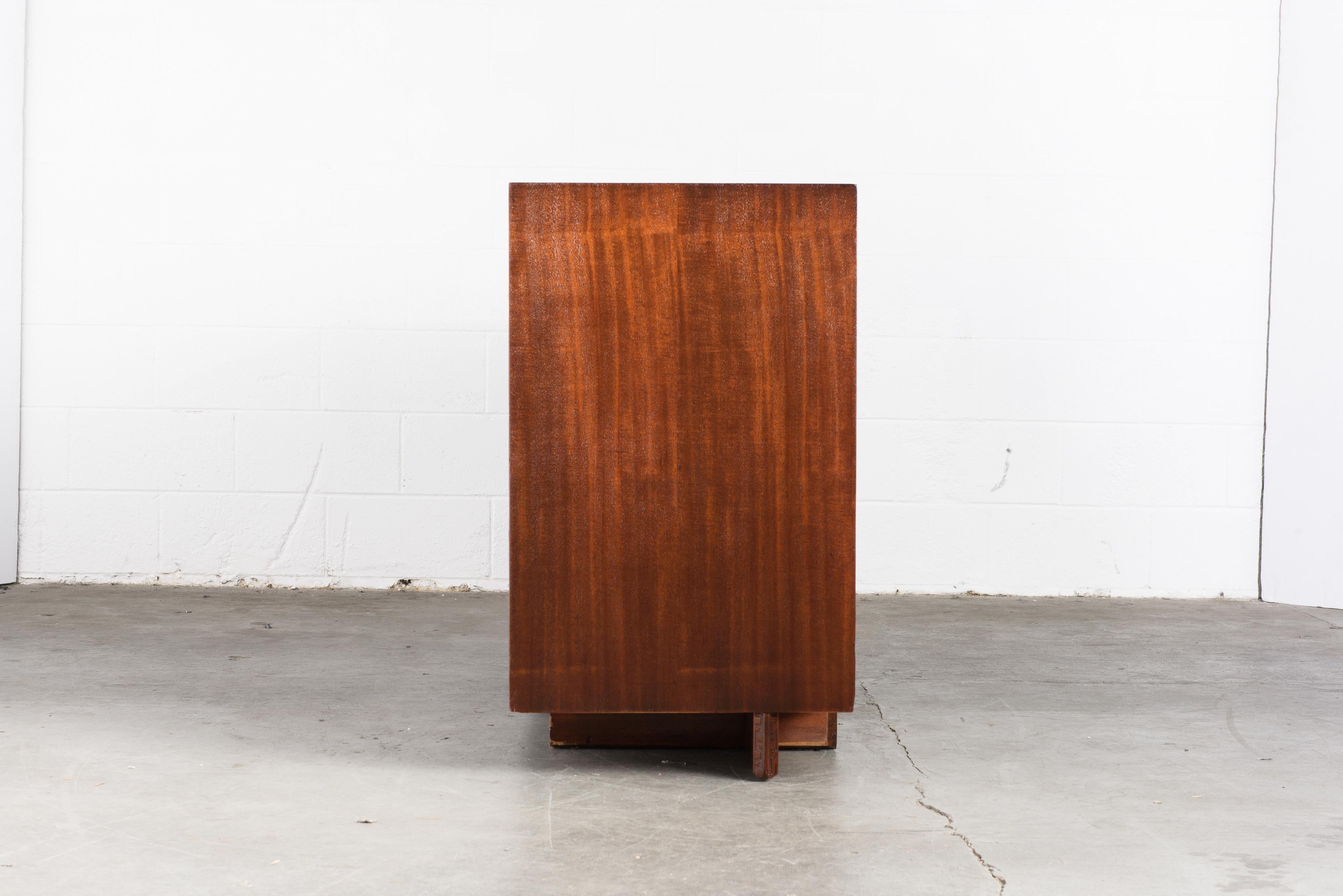 'Taliesin' Collection Mahogany Sideboard by Frank Lloyd Wright, 1955, Signed 2