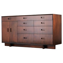 Vintage 'Taliesin' Collection Mahogany Sideboard by Frank Lloyd Wright, 1955, Signed
