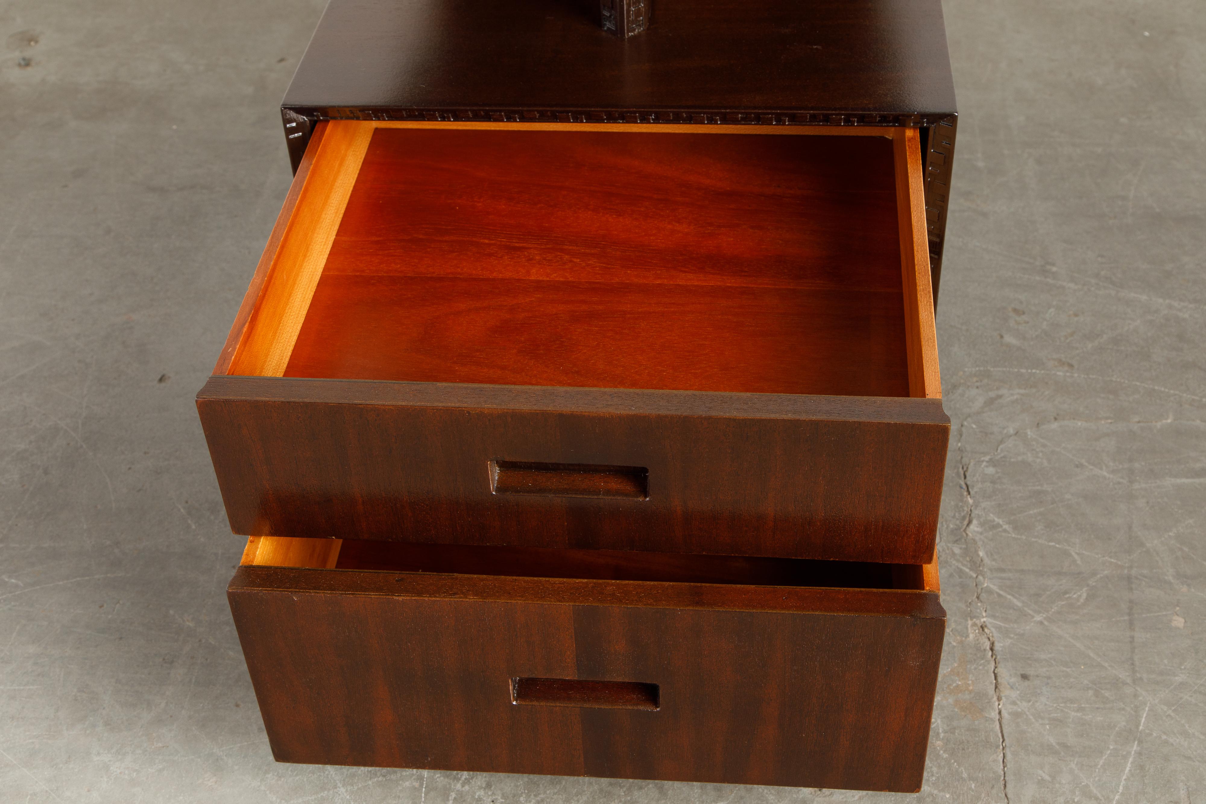 'Taliesin' Collection Platform Nightstand by Frank Lloyd Wright, 1955, Signed 8