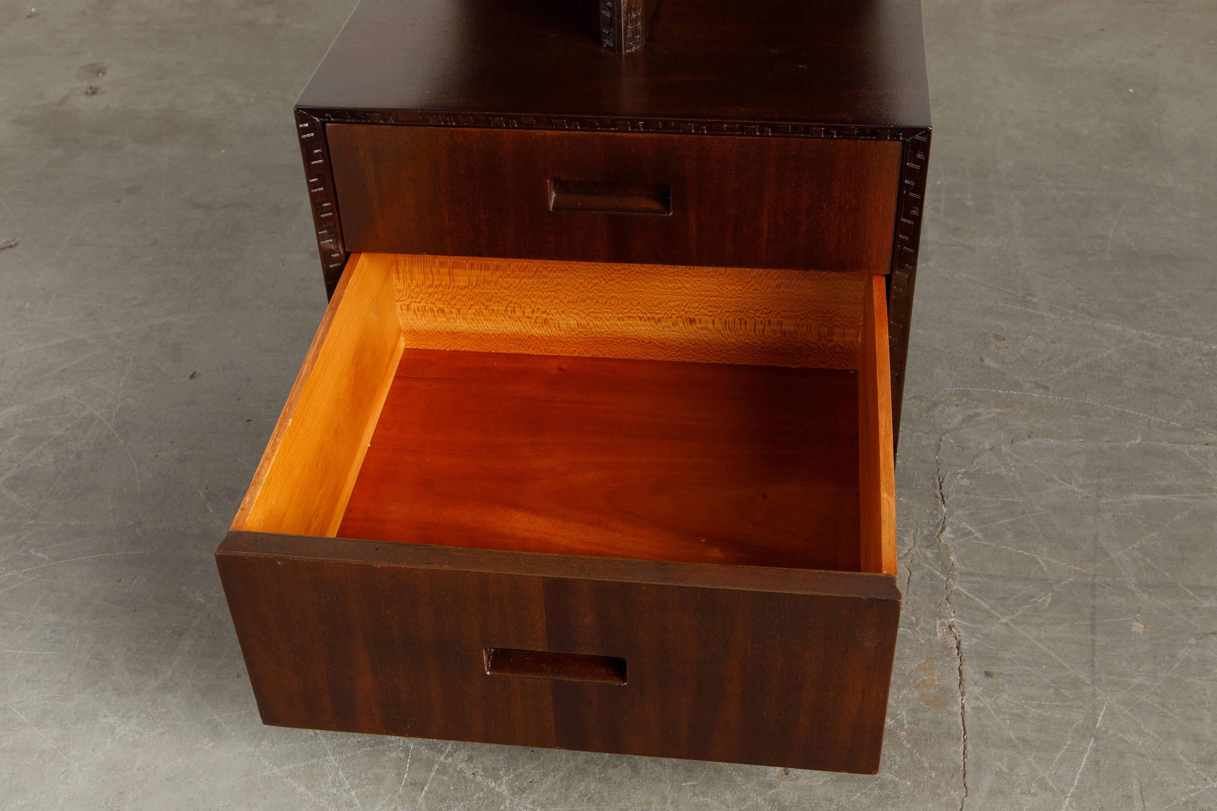 'Taliesin' Collection Platform Nightstand by Frank Lloyd Wright, 1955, Signed 9