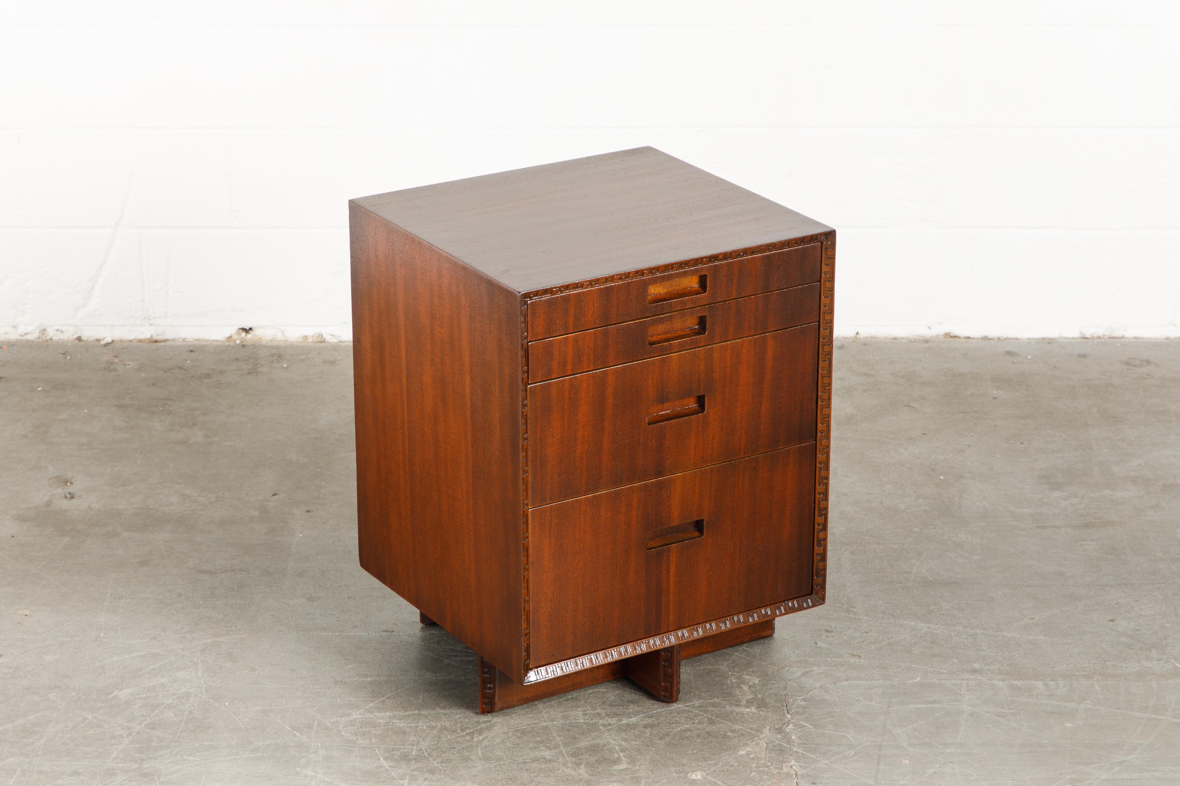 'Taliesin' Mahogany Chest of Drawers by Frank Lloyd Wright, 1955, Signed 2