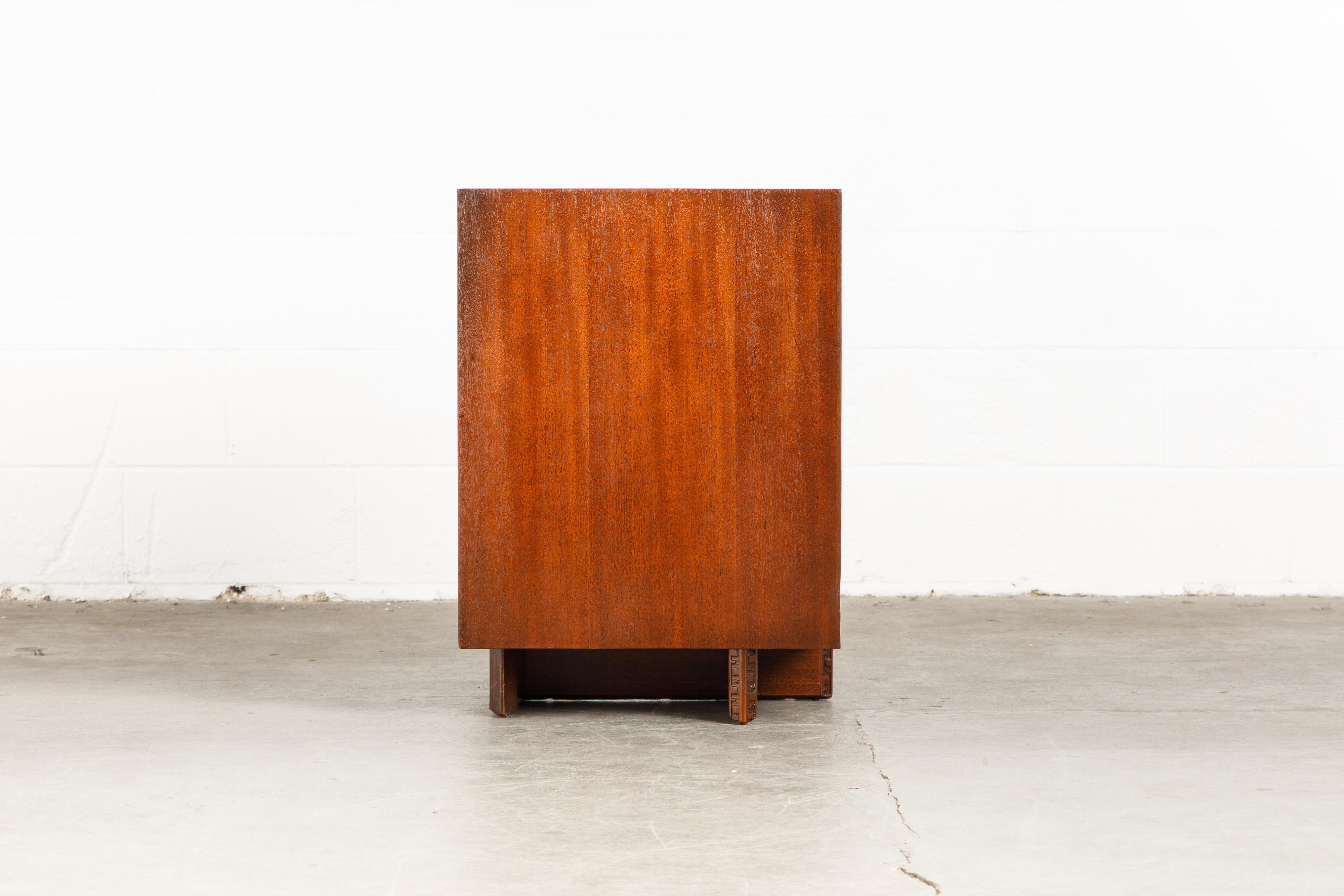 'Taliesin' Mahogany Chest of Drawers by Frank Lloyd Wright, 1955, Signed 3
