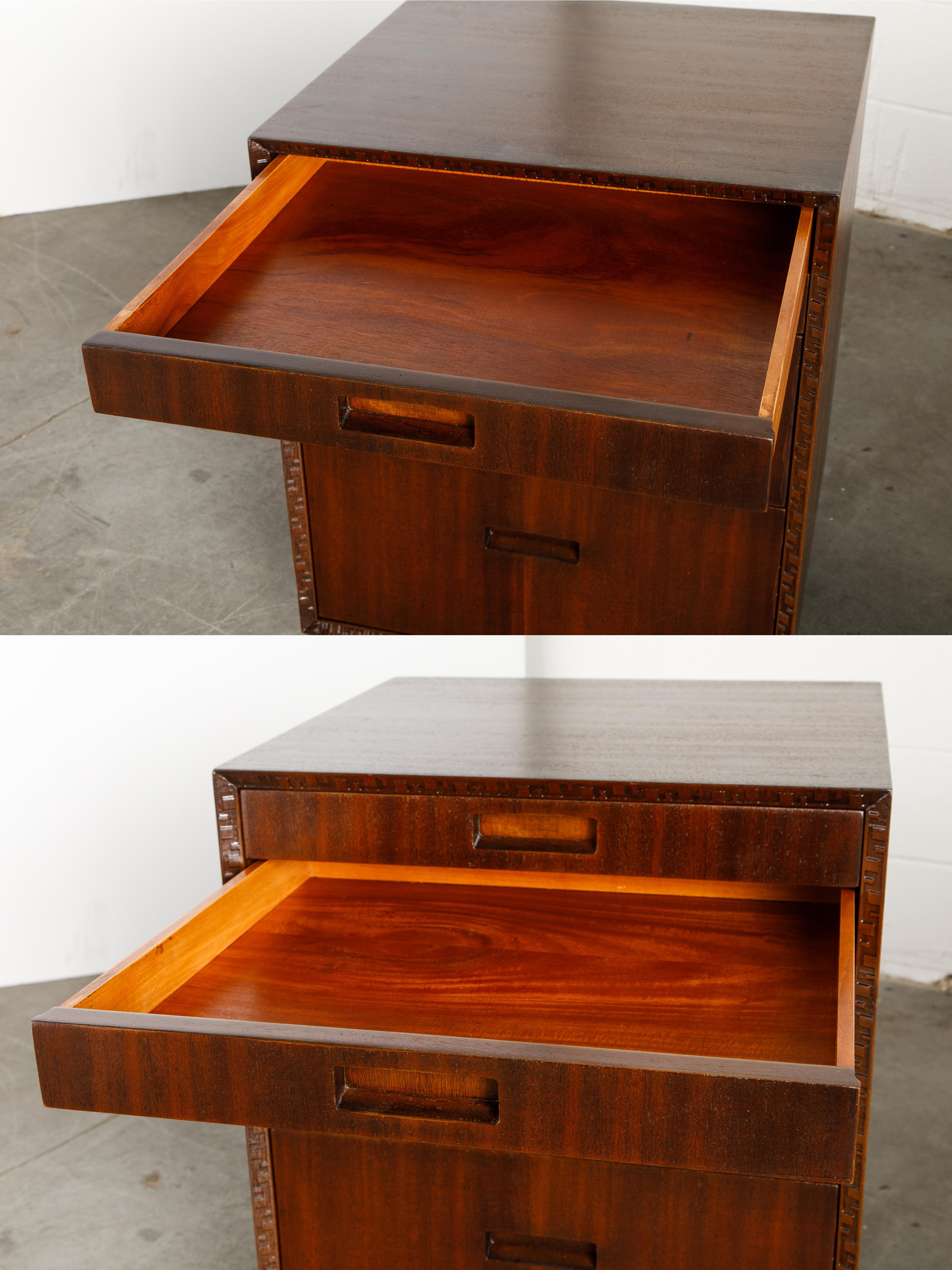 'Taliesin' Mahogany Chest of Drawers by Frank Lloyd Wright, 1955, Signed 7