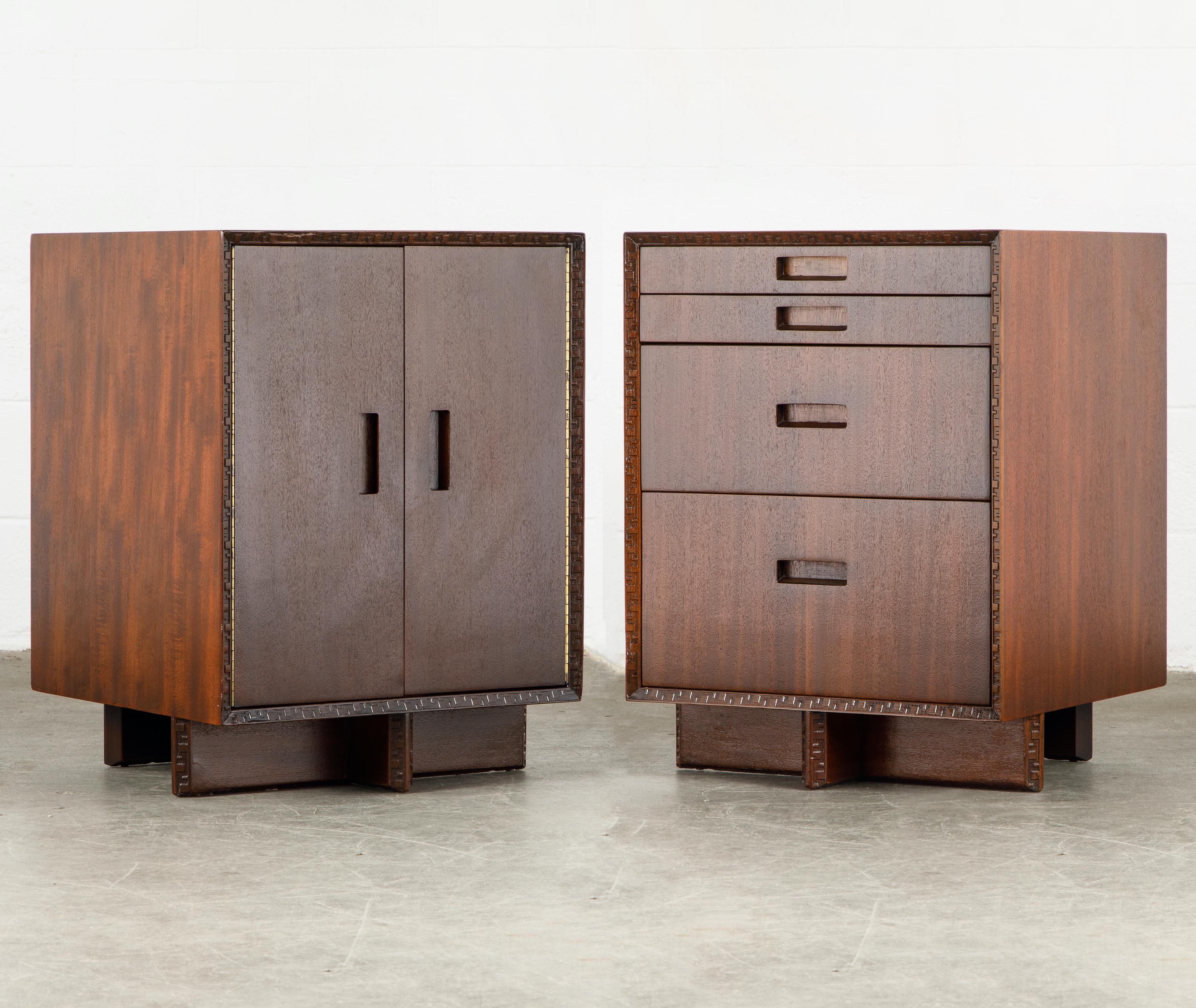 'Taliesin' Mahogany Chest of Drawers by Frank Lloyd Wright, 1955, Signed 11