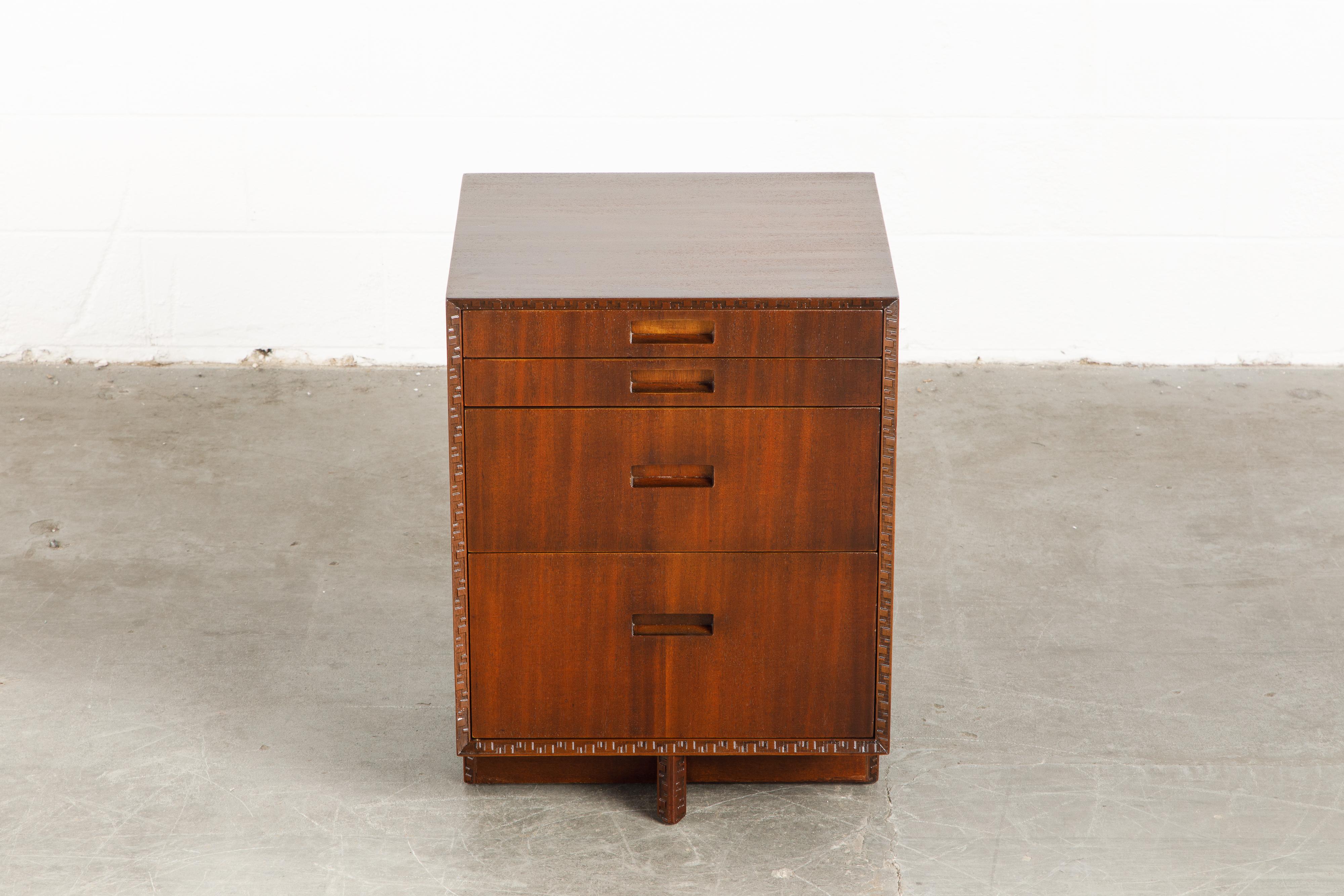 Mid-20th Century 'Taliesin' Mahogany Chest of Drawers by Frank Lloyd Wright, 1955, Signed