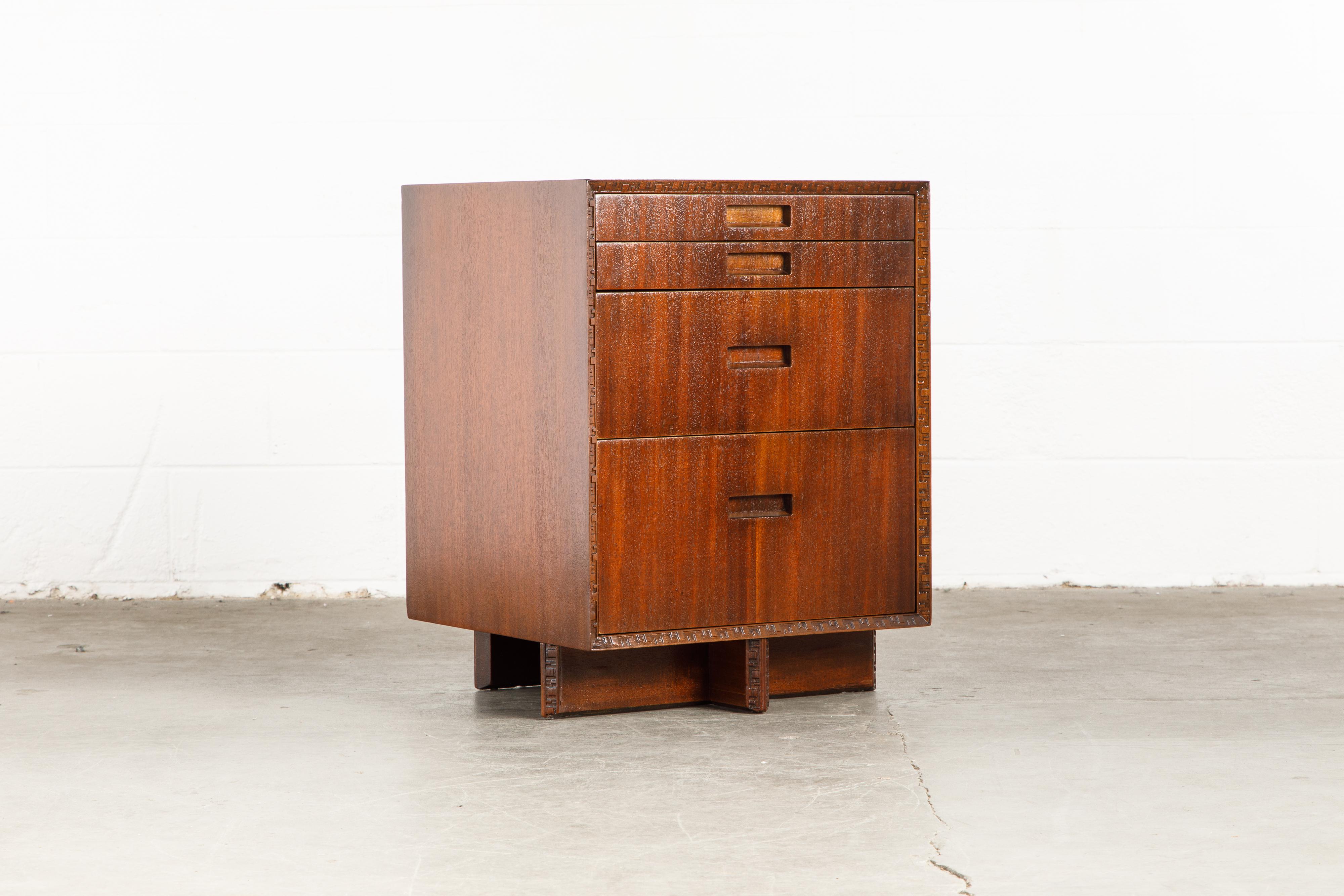 'Taliesin' Mahogany Chest of Drawers by Frank Lloyd Wright, 1955, Signed 1