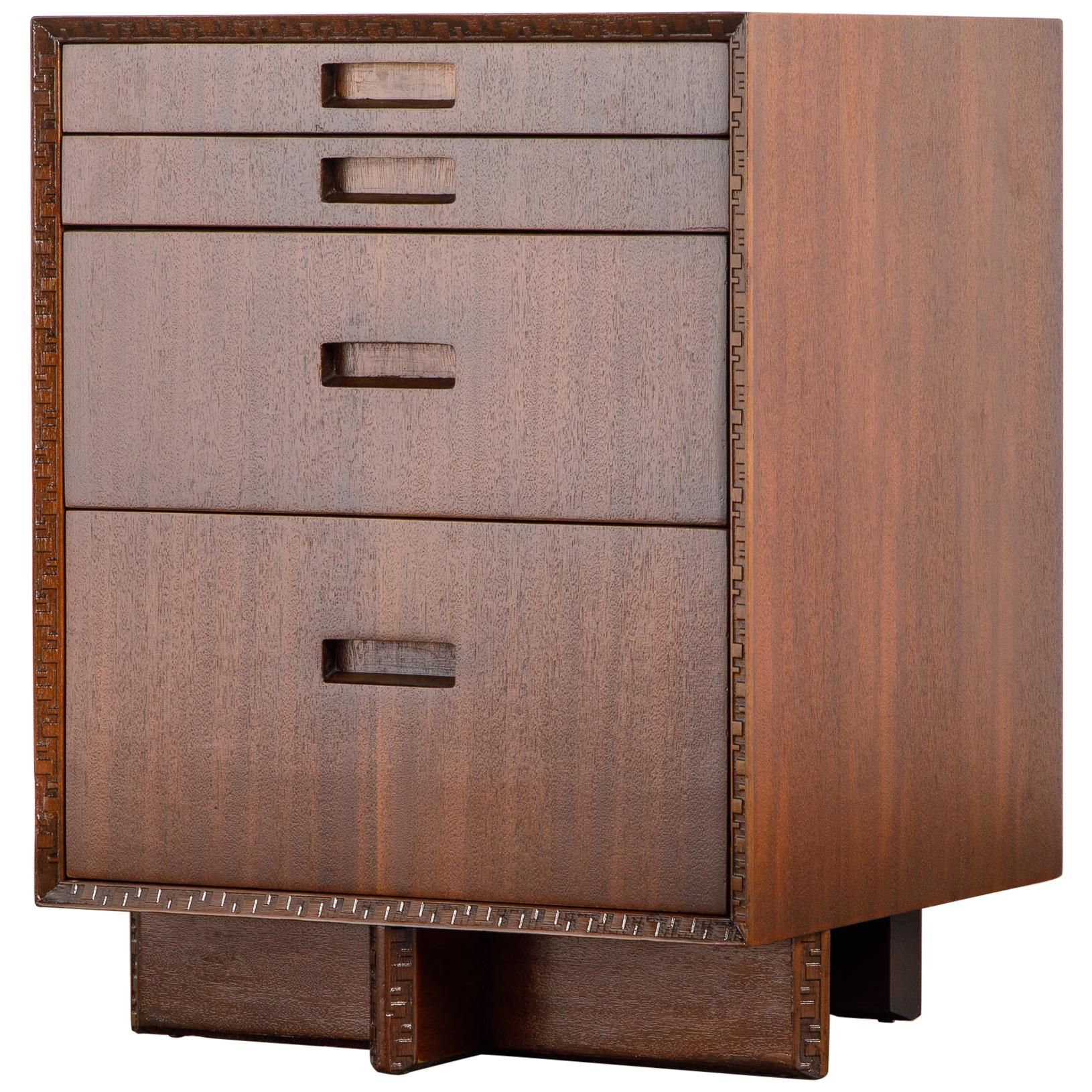'Taliesin' Mahogany Chest of Drawers by Frank Lloyd Wright, 1955, Signed