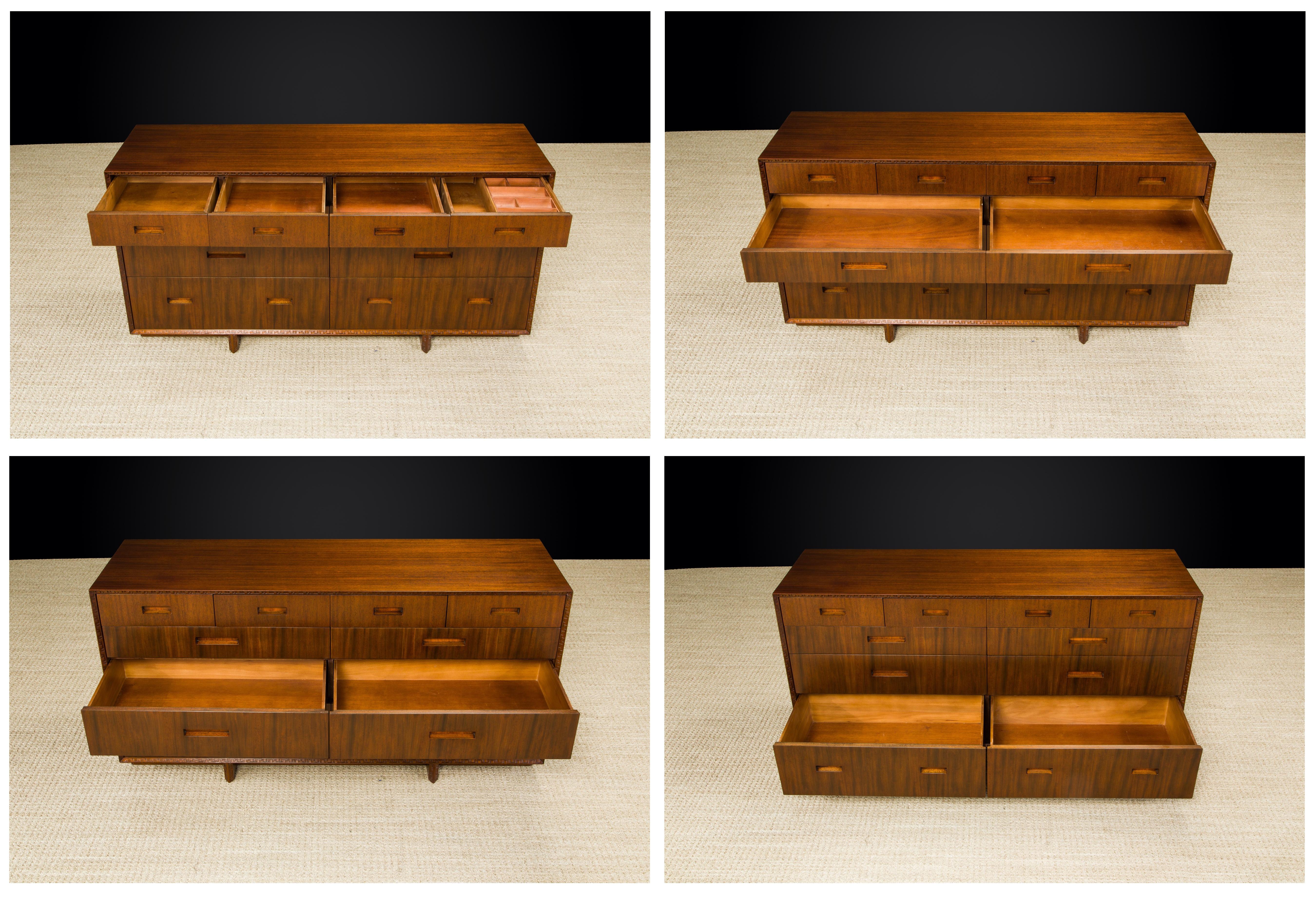 'Taliesin' Mahogany Dresser / Sideboard by Frank Lloyd Wright, 1955, Signed 5