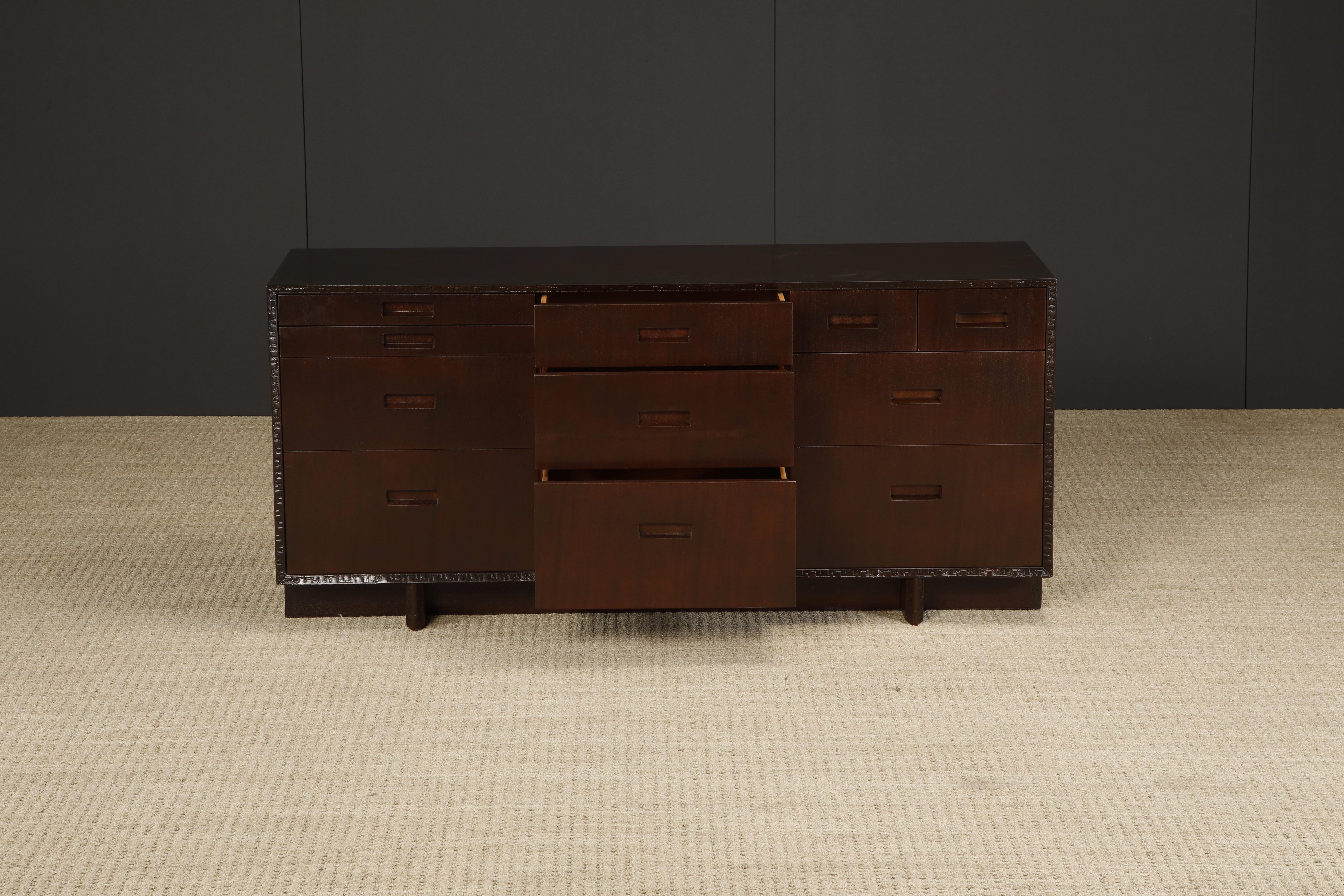 Mid-20th Century 'Taliesin' Mahogany Dresser / Sideboard by Frank Lloyd Wright, 1955, Signed For Sale