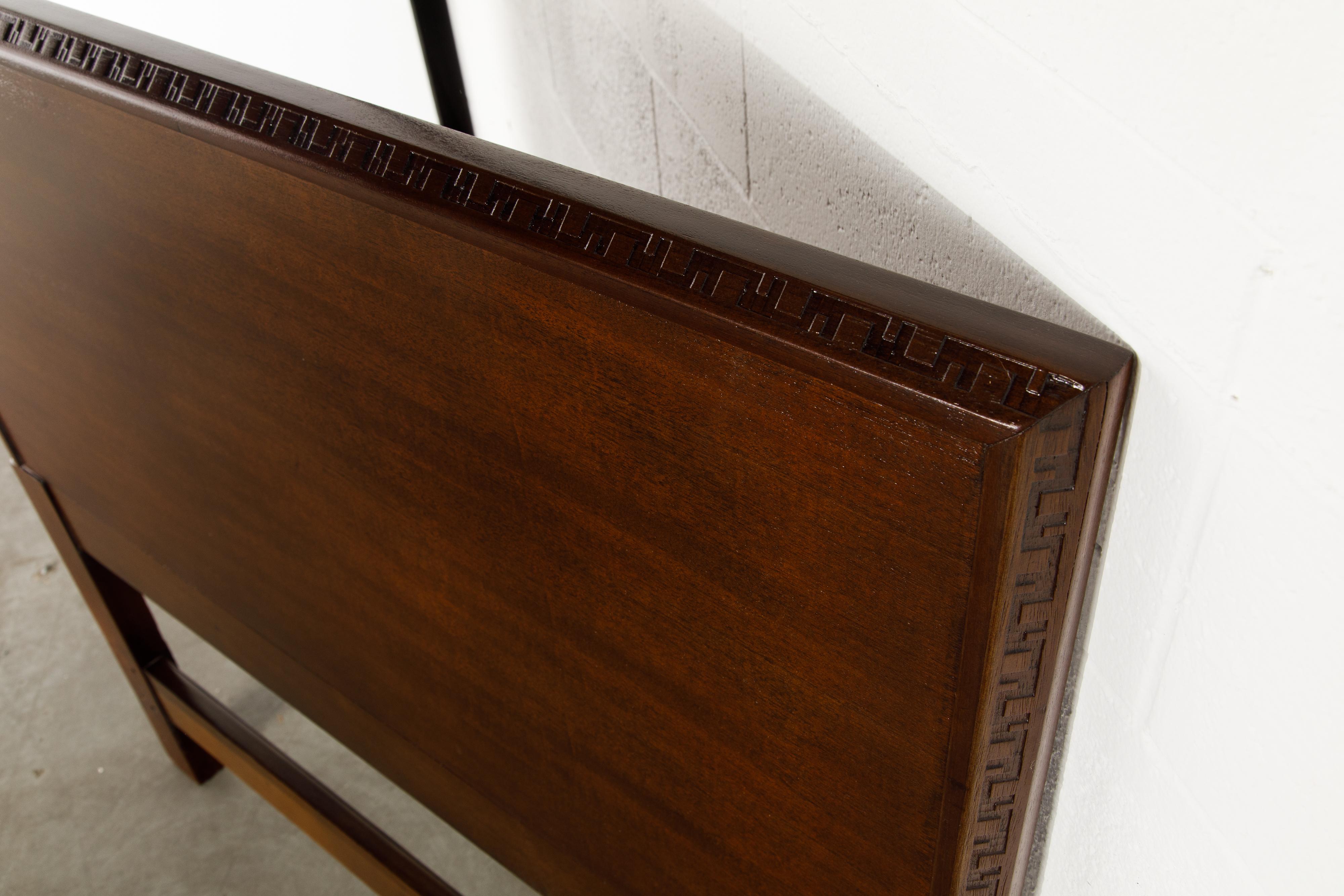 'Taliesin' Mahogany Twin Sized Bed Headboard by Frank Lloyd Wright, 1955, Signed For Sale 3