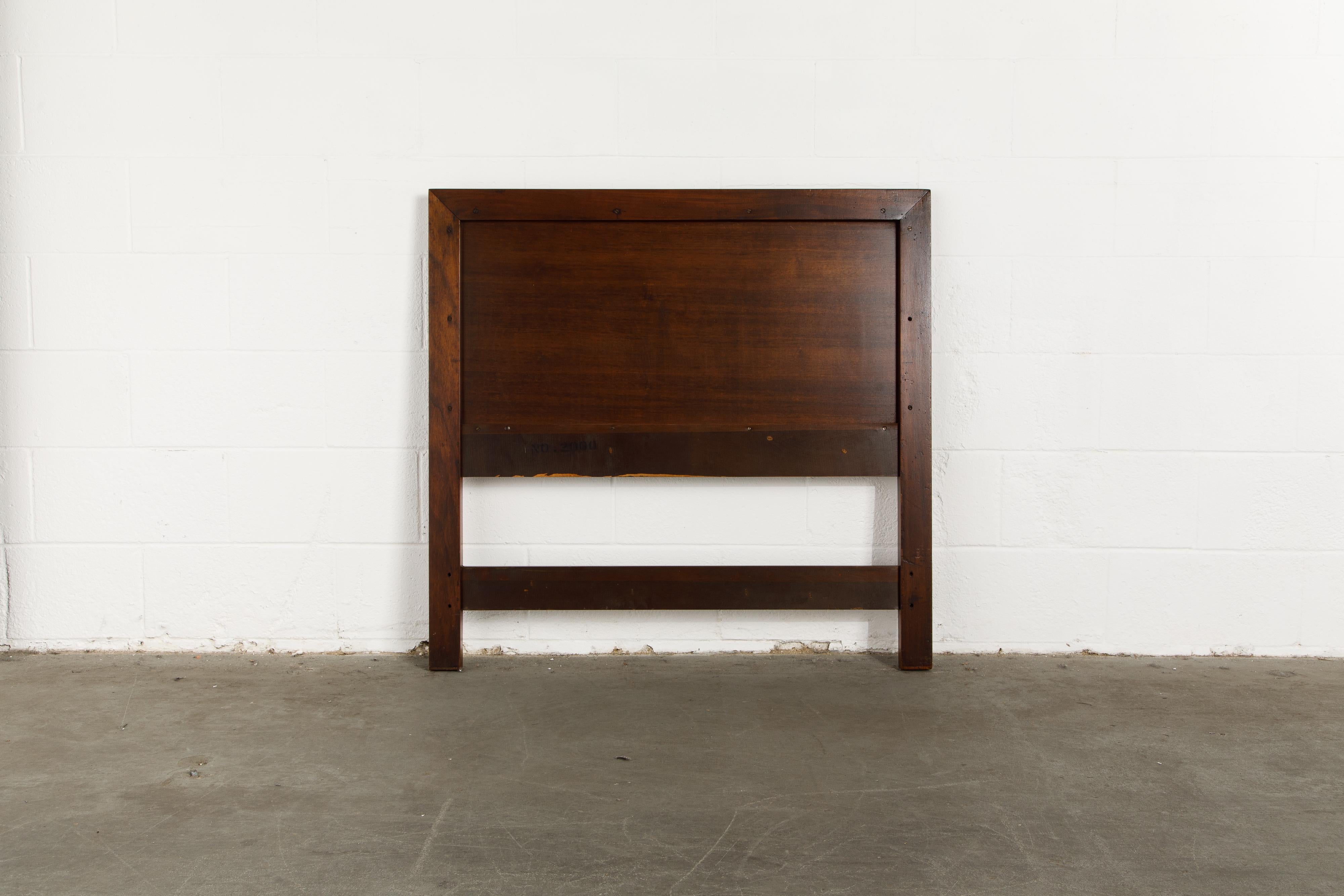 'Taliesin' Mahogany Twin Sized Bed Headboard by Frank Lloyd Wright, 1955, Signed For Sale 4