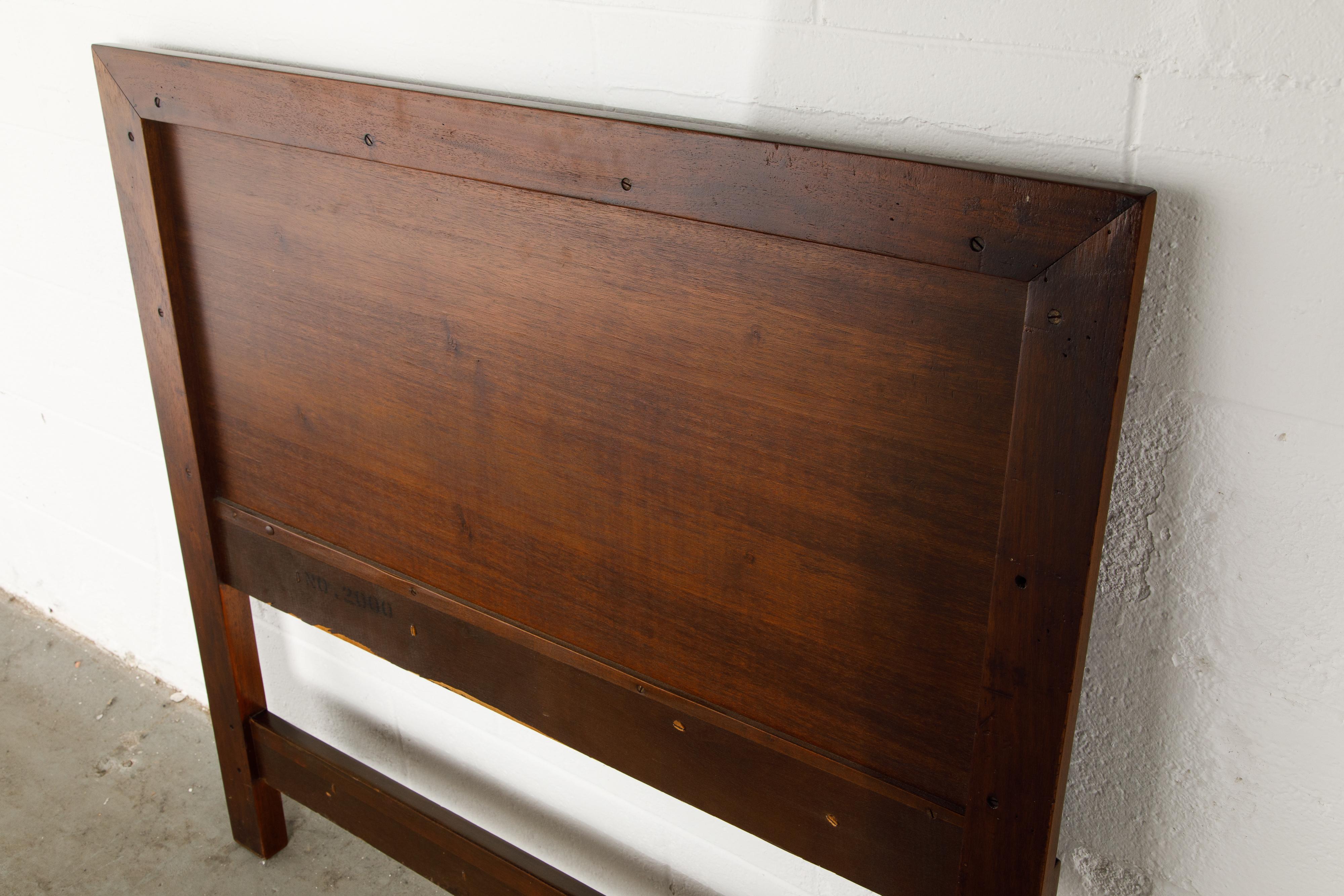 'Taliesin' Mahogany Twin Sized Bed Headboard by Frank Lloyd Wright, 1955, Signed For Sale 7