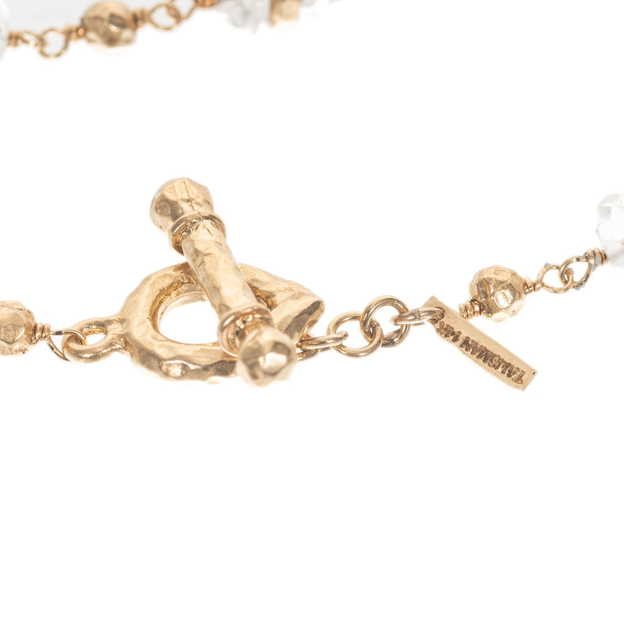 Talisman 12.00 Carat Quartz Gold Bead Pendant Necklace For Sale 1