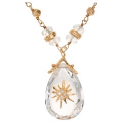 Talisman Collier pendentif en perles d'or et quartz de 12,00 carats