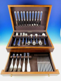 Talisman Blue Chinese by Christofle France Sterling Silver Flatware Service Set