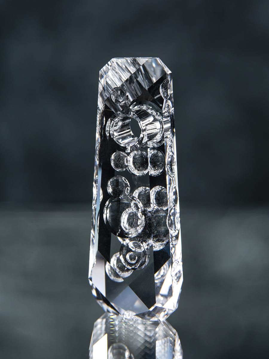 Artisan Talisman VII Carved Rock Crystal Pendant Amulet Natural Quartz For Sale
