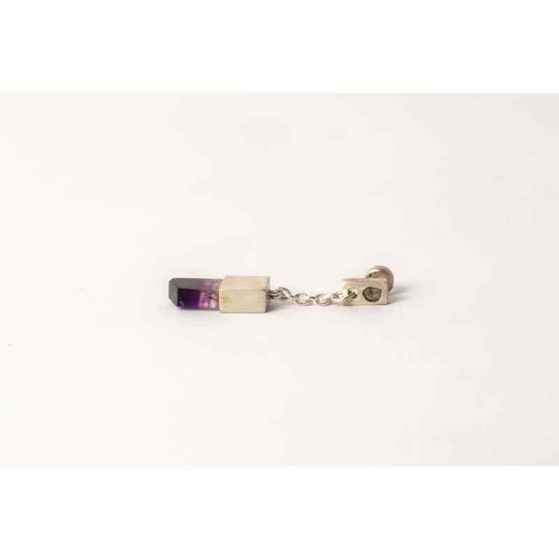 Talisman Dangle Earring (0.1 CT, Amethyst, MA+DIA+AME) In New Condition For Sale In Paris, FR