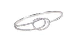 Eternity Knot Diamant-Armreif aus 18 Karat Weißgold Einstellungen