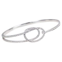 Talisman: Eternity Knot Diamond Bangle in 18K White Gold  Settings