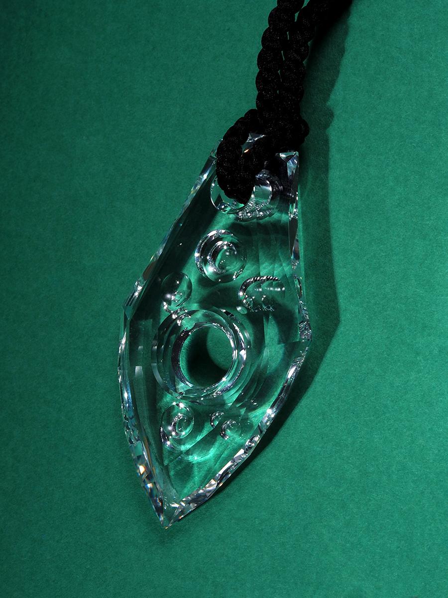 Talisman I Carved Rock Crystal Pendant Unisex gift Amulet Necklace 6